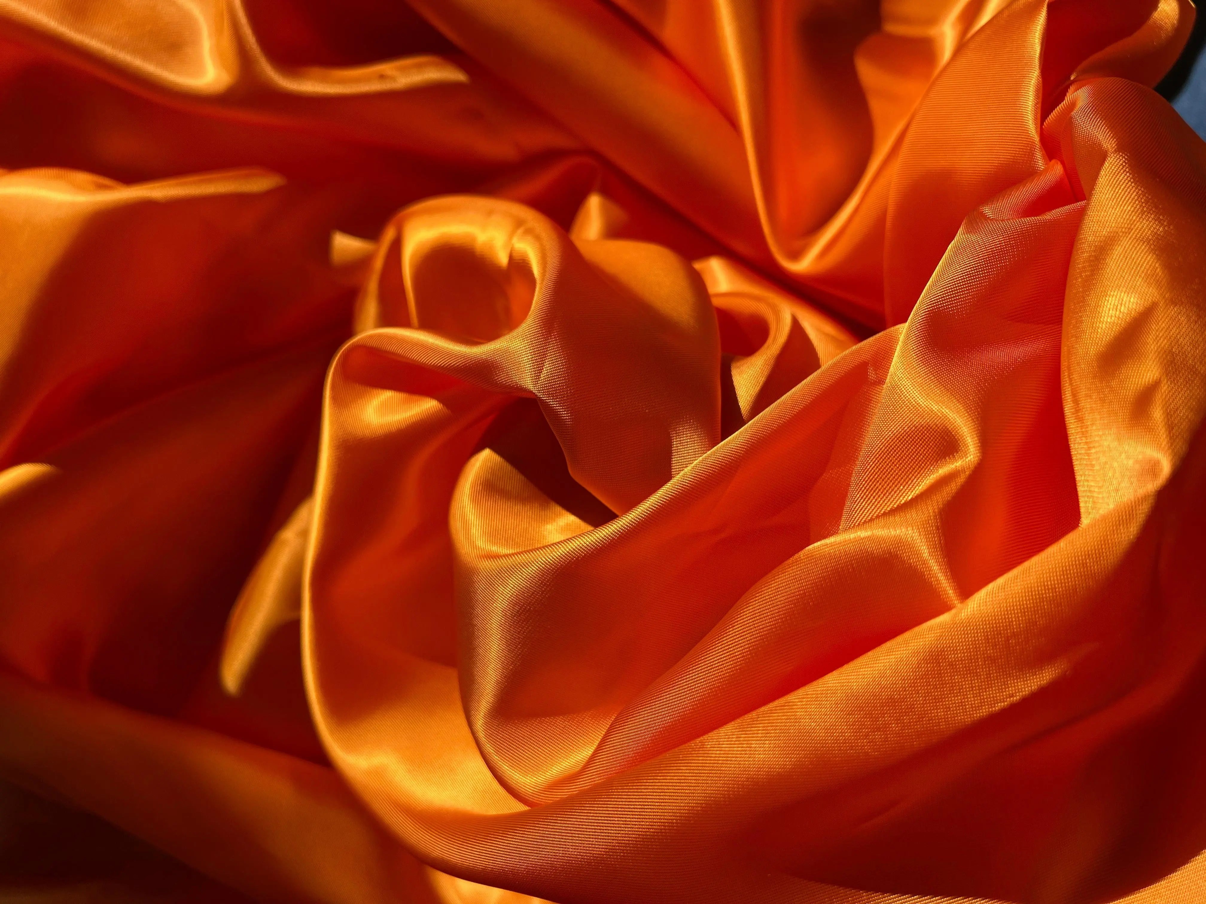 DOUBLURE SATIN VISCOSE ORANGE ACIDULÉ - My Little Coupon - tissu - coudre