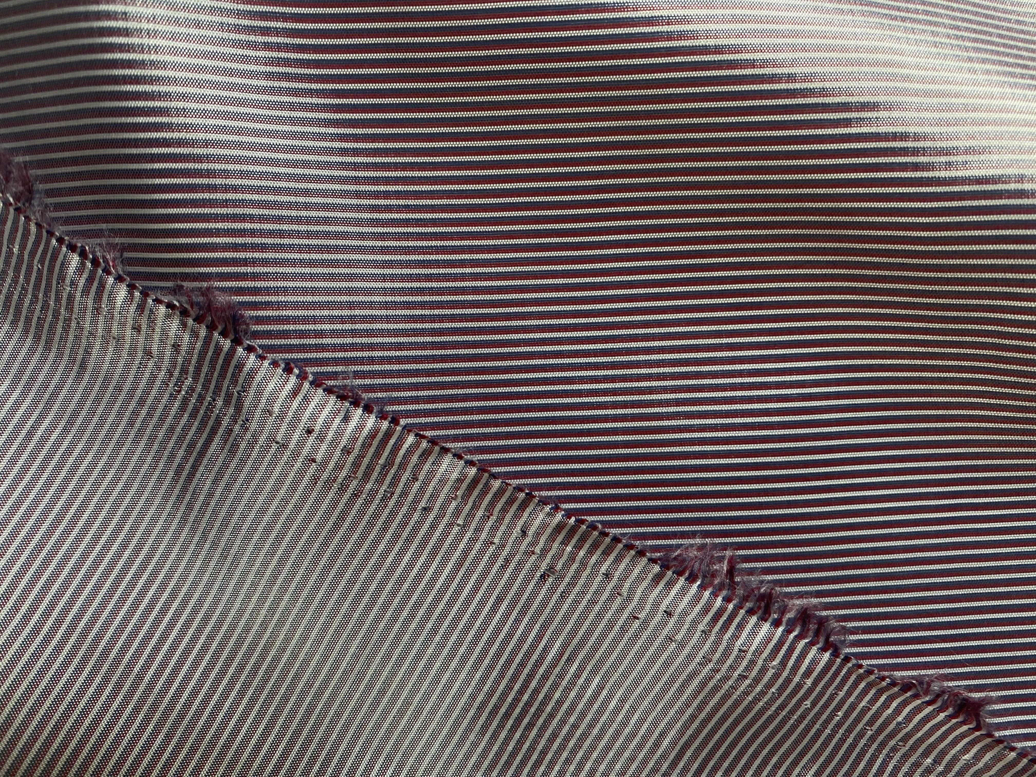 DOUBLURE VIOLETTE BLANCHE DOUBLES RAYURES HORIZONTALES ROUGE ET BLEU - My Little Coupon - tissu - coudre
