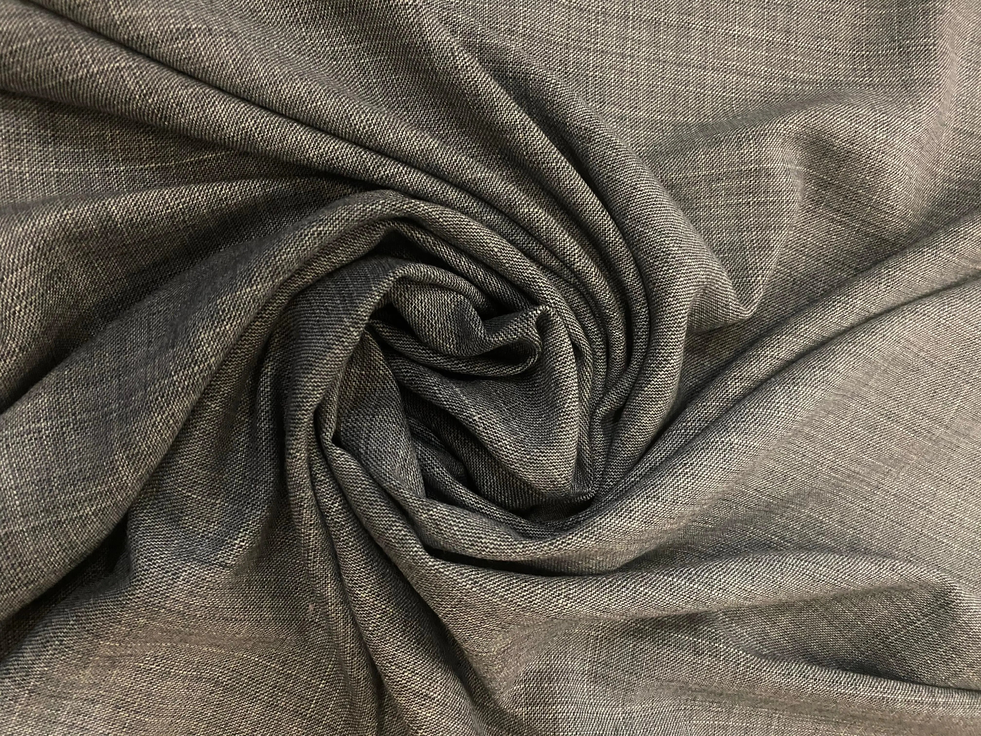 FIL À FIL GRIS 30% LAINE (SUR FILIGRANE CARREAUX) - coupon de tissu de 3 mètres - My Little Coupon - tissu - coudre