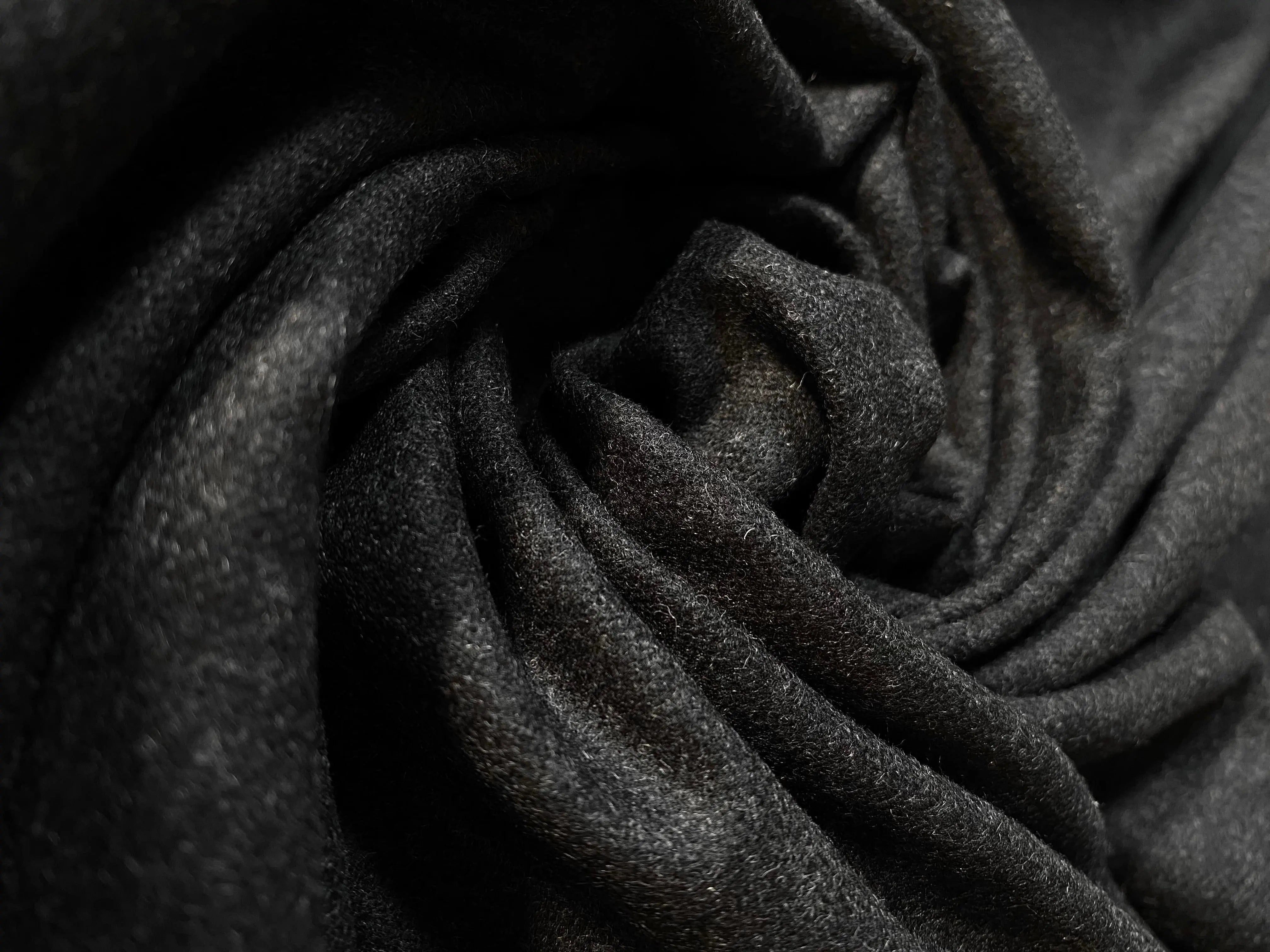 FLANELLE DE LAINE GRIS ANTHRACITE 100% LAINE - coupon de tissu de 3 mètres - My Little Coupon - tissu - coudre
