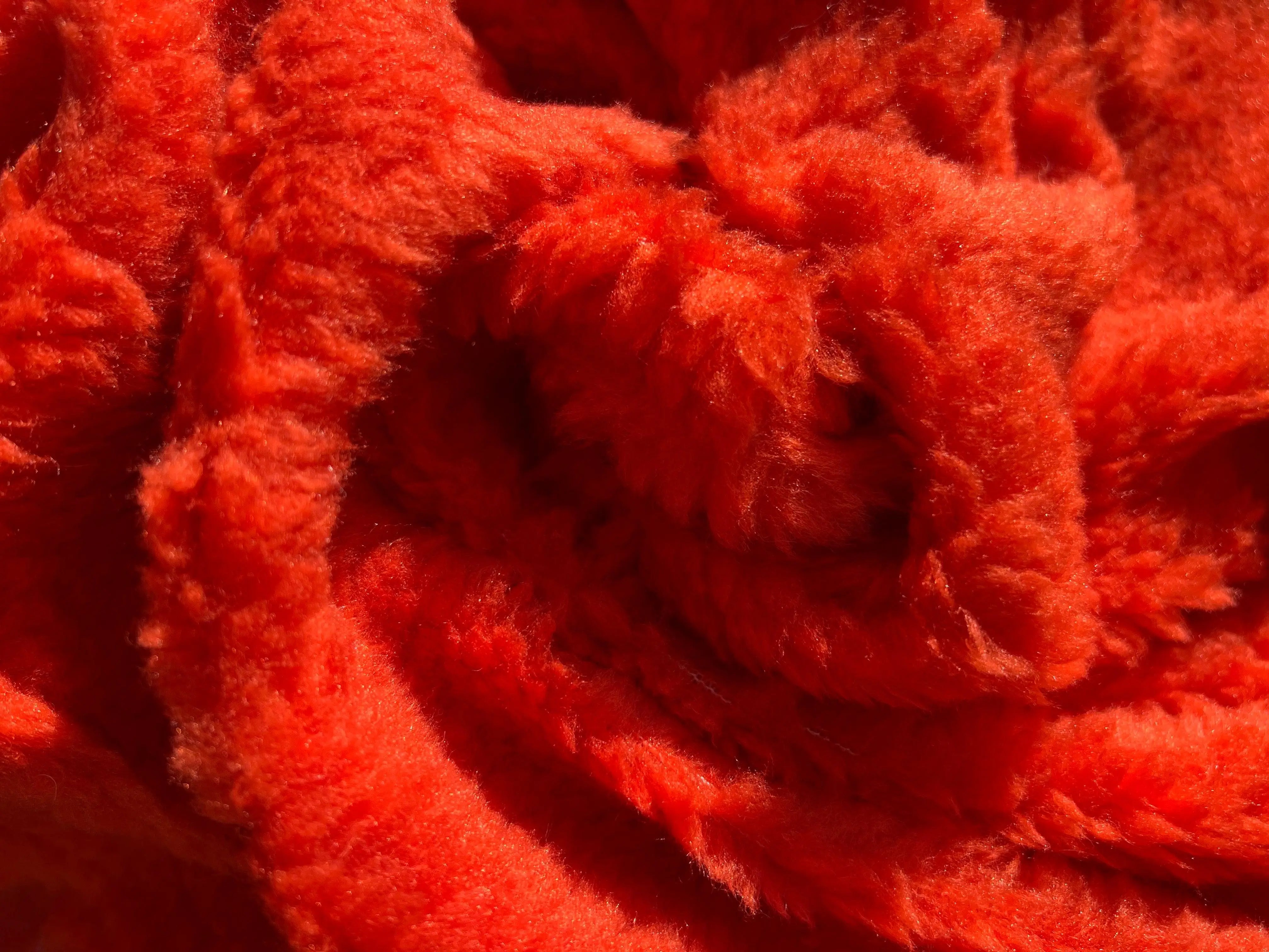 FOURRURE TEDDY MOUTONNÉ ORANGE ACIDULÉ - coupon de 3 mètres - My Little Coupon - tissu - coudre