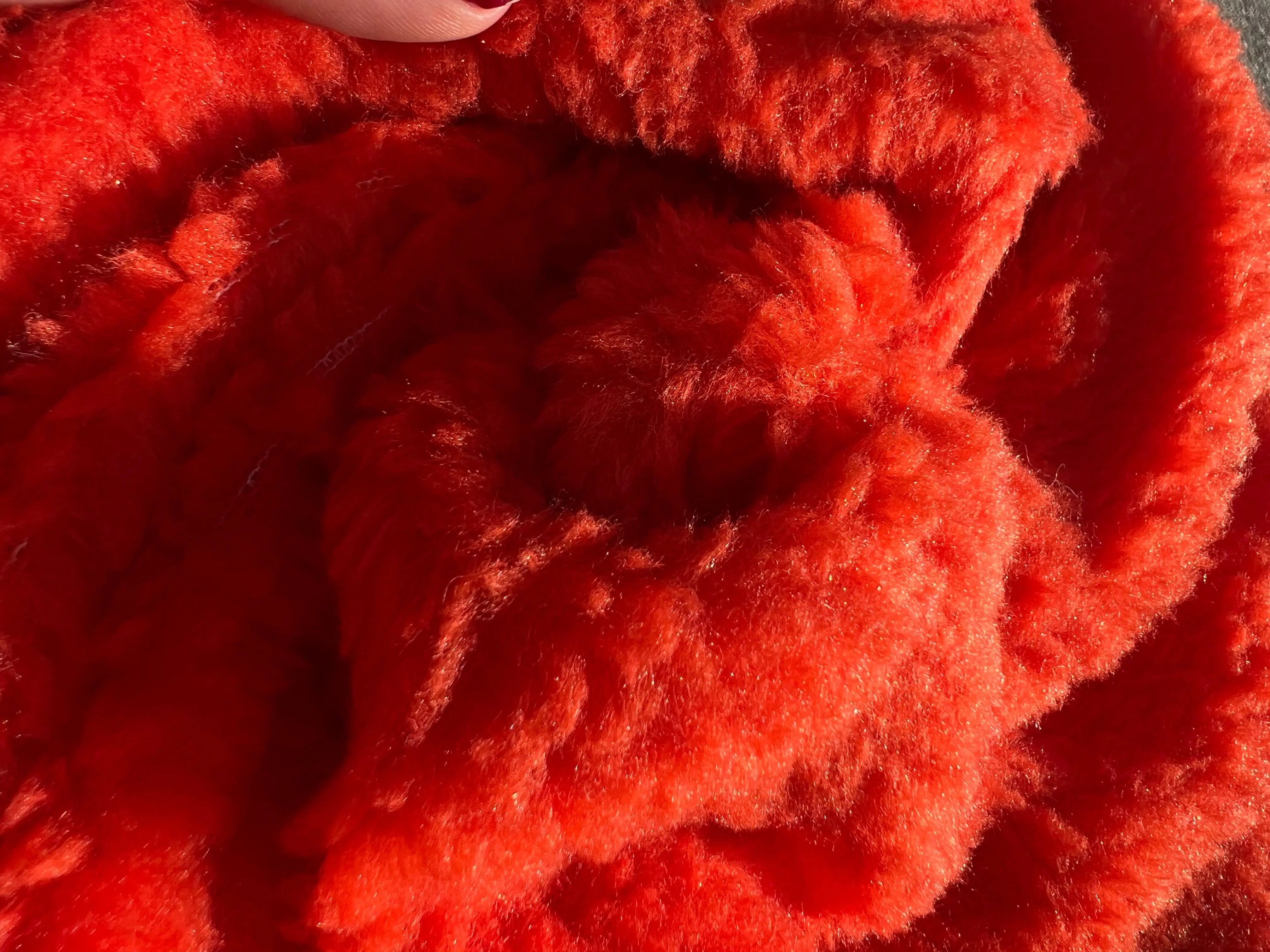FOURRURE TEDDY MOUTONNÉ ORANGE ACIDULÉ - coupon de 3 mètres - My Little Coupon - tissu - coudre