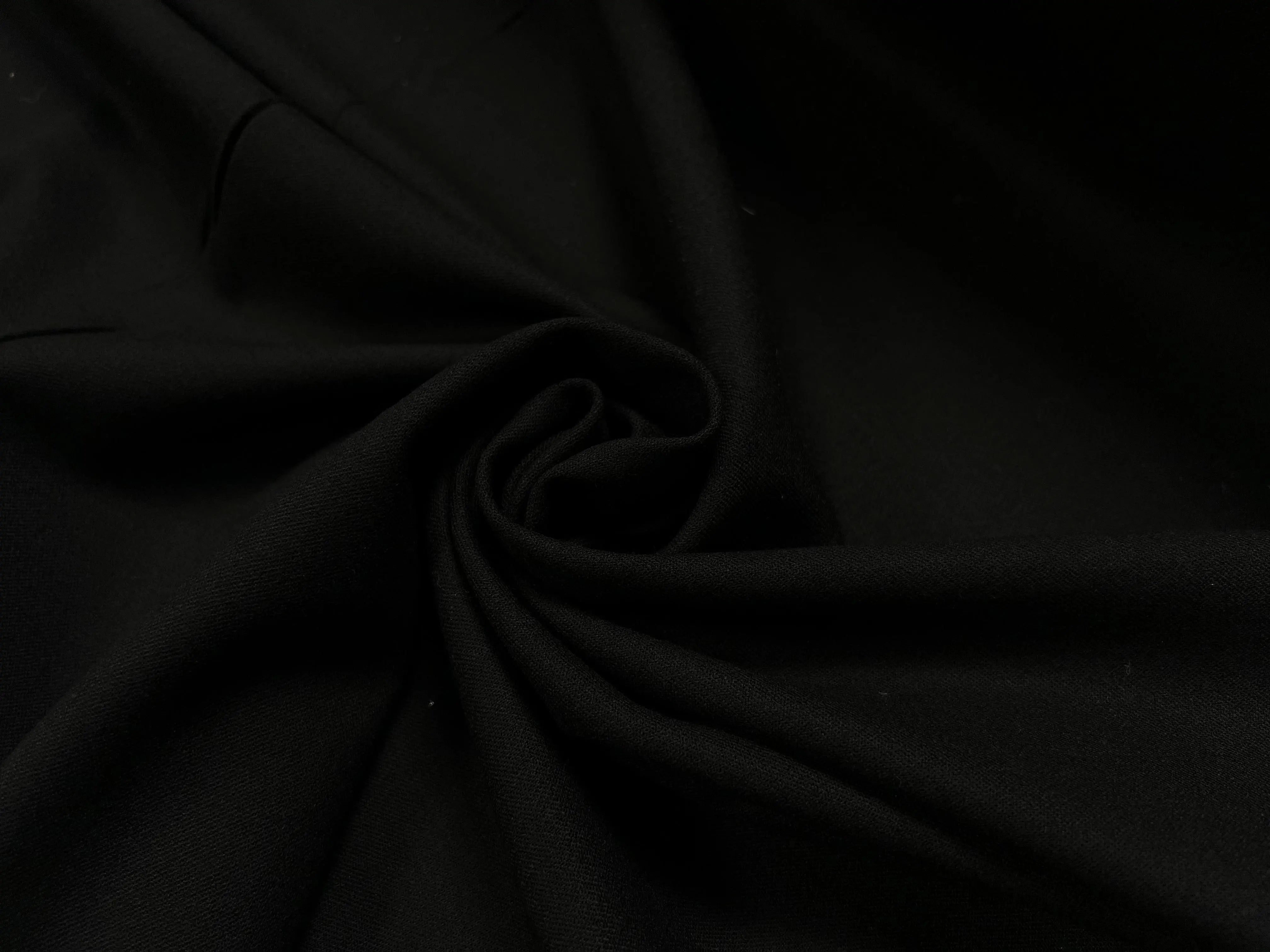GABARDINE DE LAINE NOIR STRIES FAÇON DRILL - coupon de 3 mètres - My Little Coupon - tissu - coudre