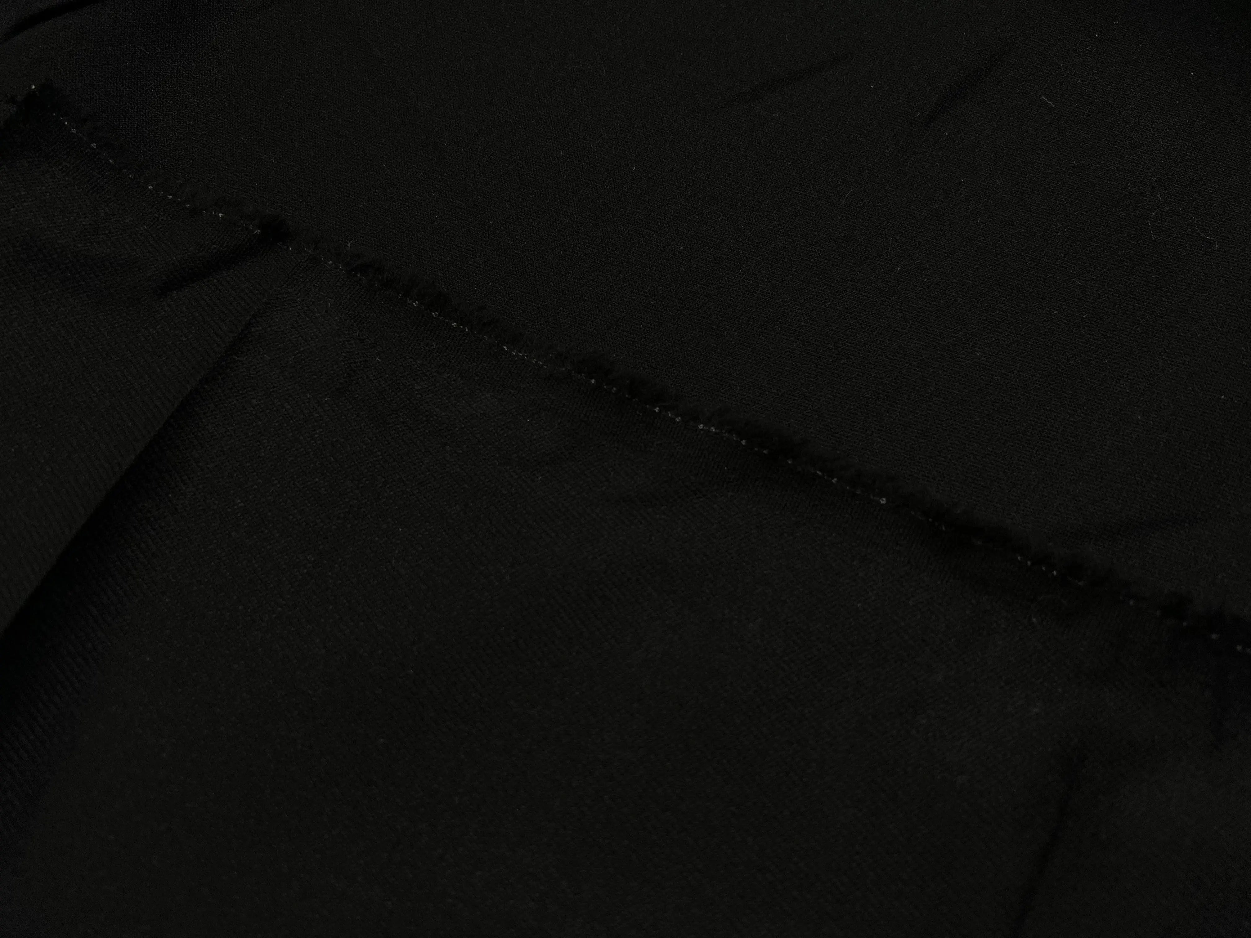 GABARDINE DE LAINE NOIR STRIES FAÇON DRILL - coupon de 3 mètres - My Little Coupon - tissu - coudre