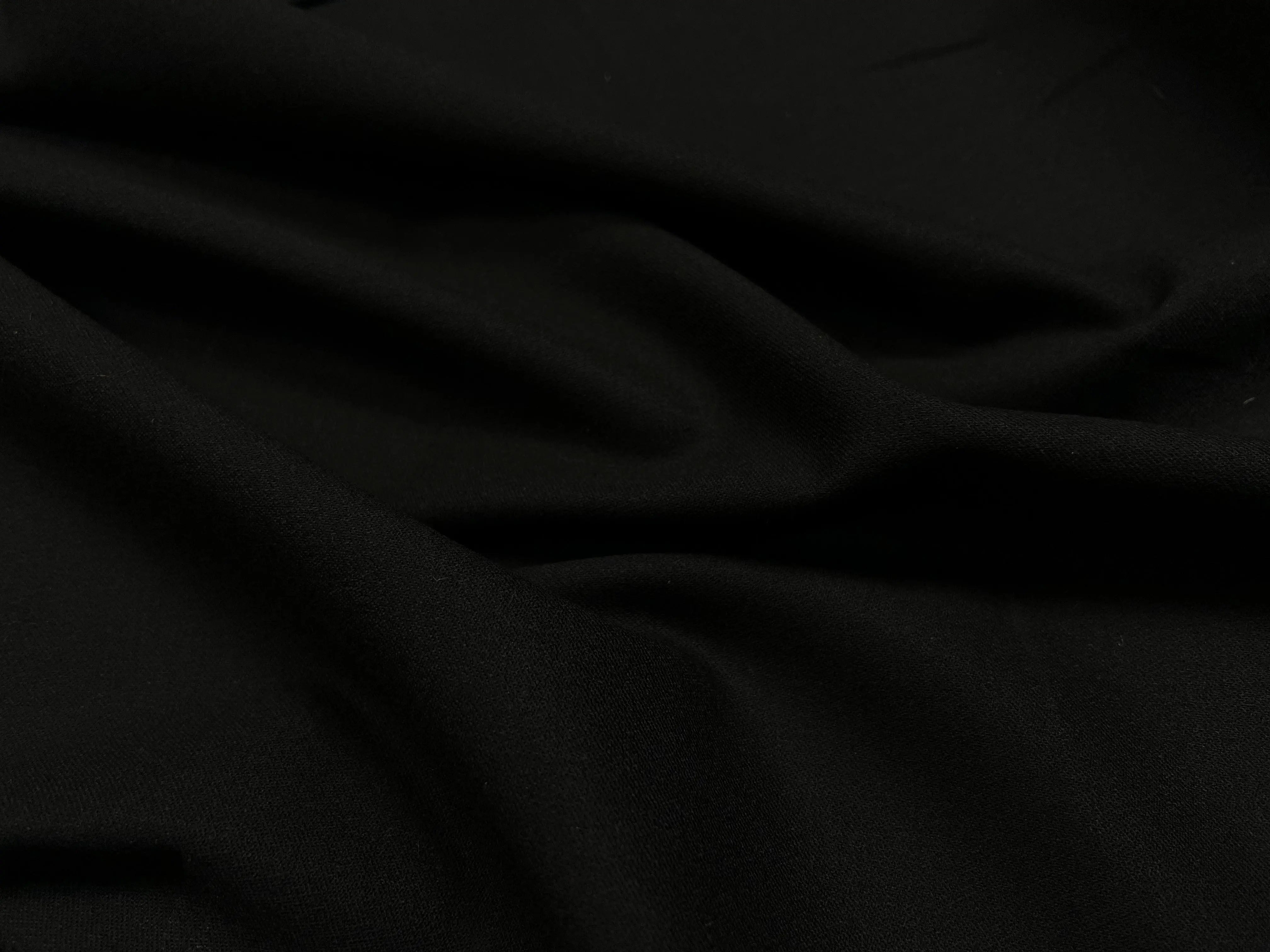 GABARDINE DE LAINE NOIR STRIES FAÇON DRILL - coupon de 3 mètres - My Little Coupon - tissu - coudre