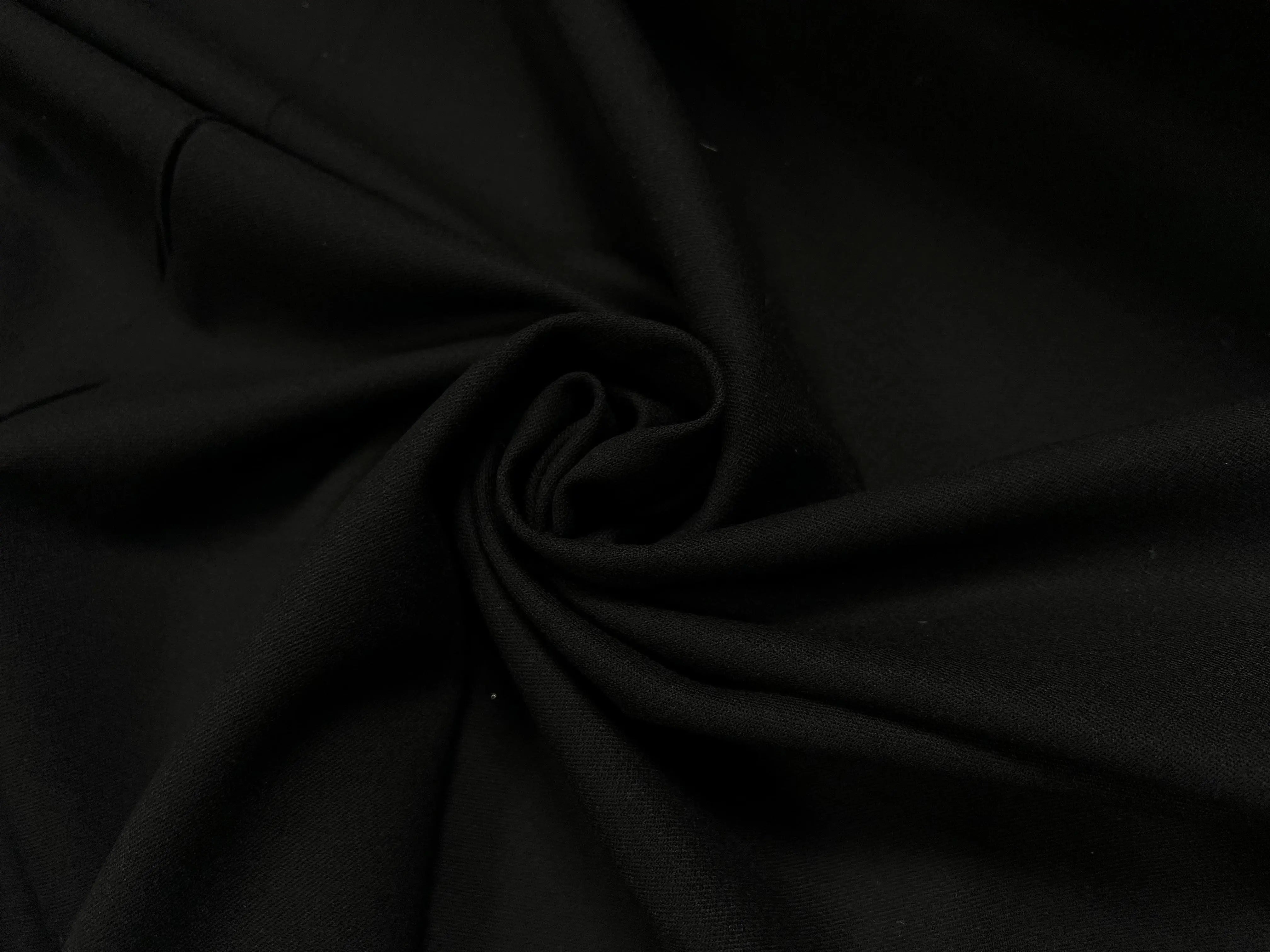 GABARDINE DE LAINE NOIR STRIES FAÇON DRILL - coupon de 3 mètres - My Little Coupon - tissu - coudre