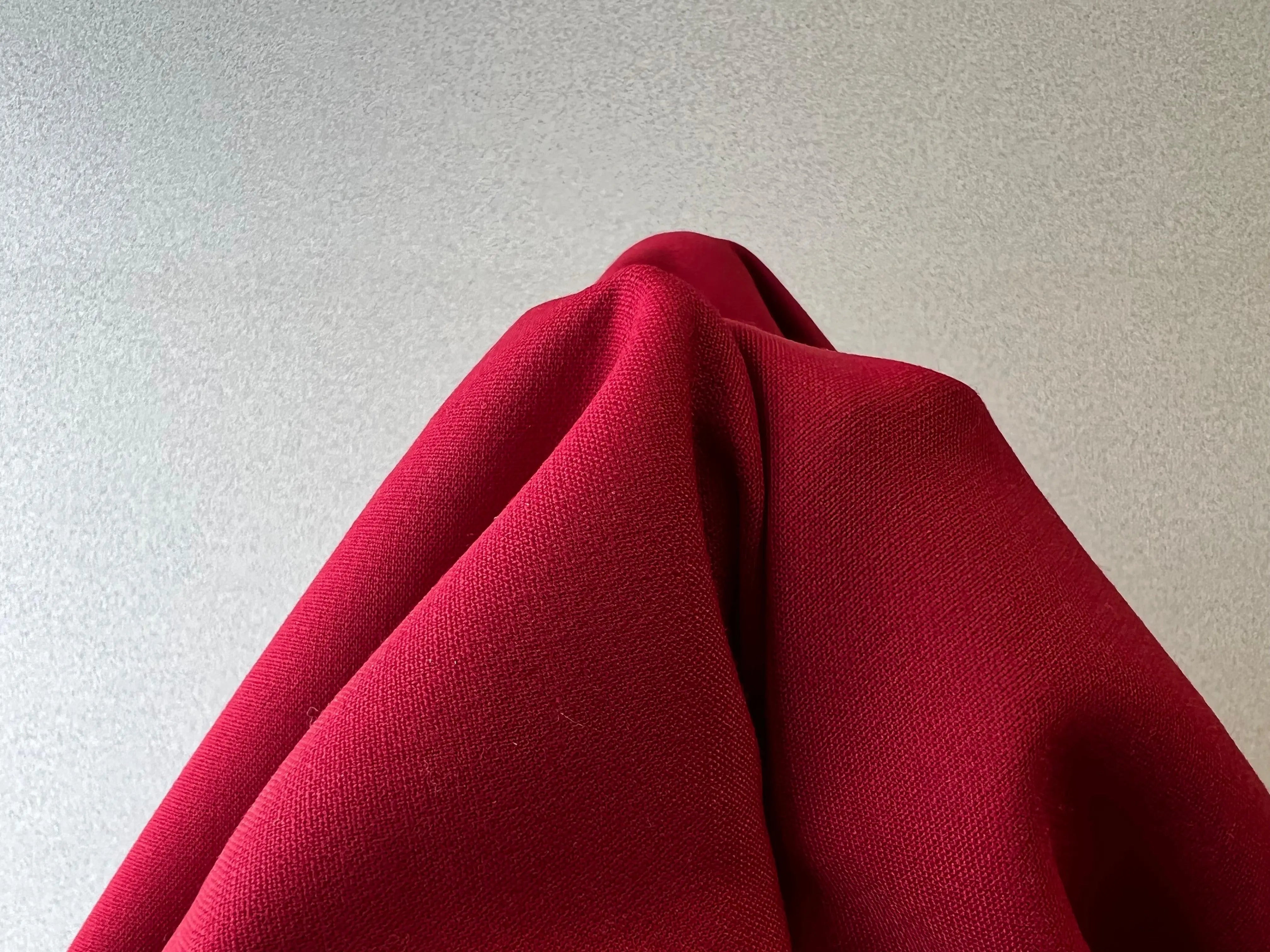 GABARDINE POLYESTER PRESTIGE JAPON ROUGE AMOUREUX - My Little Coupon - tissu - coudre
