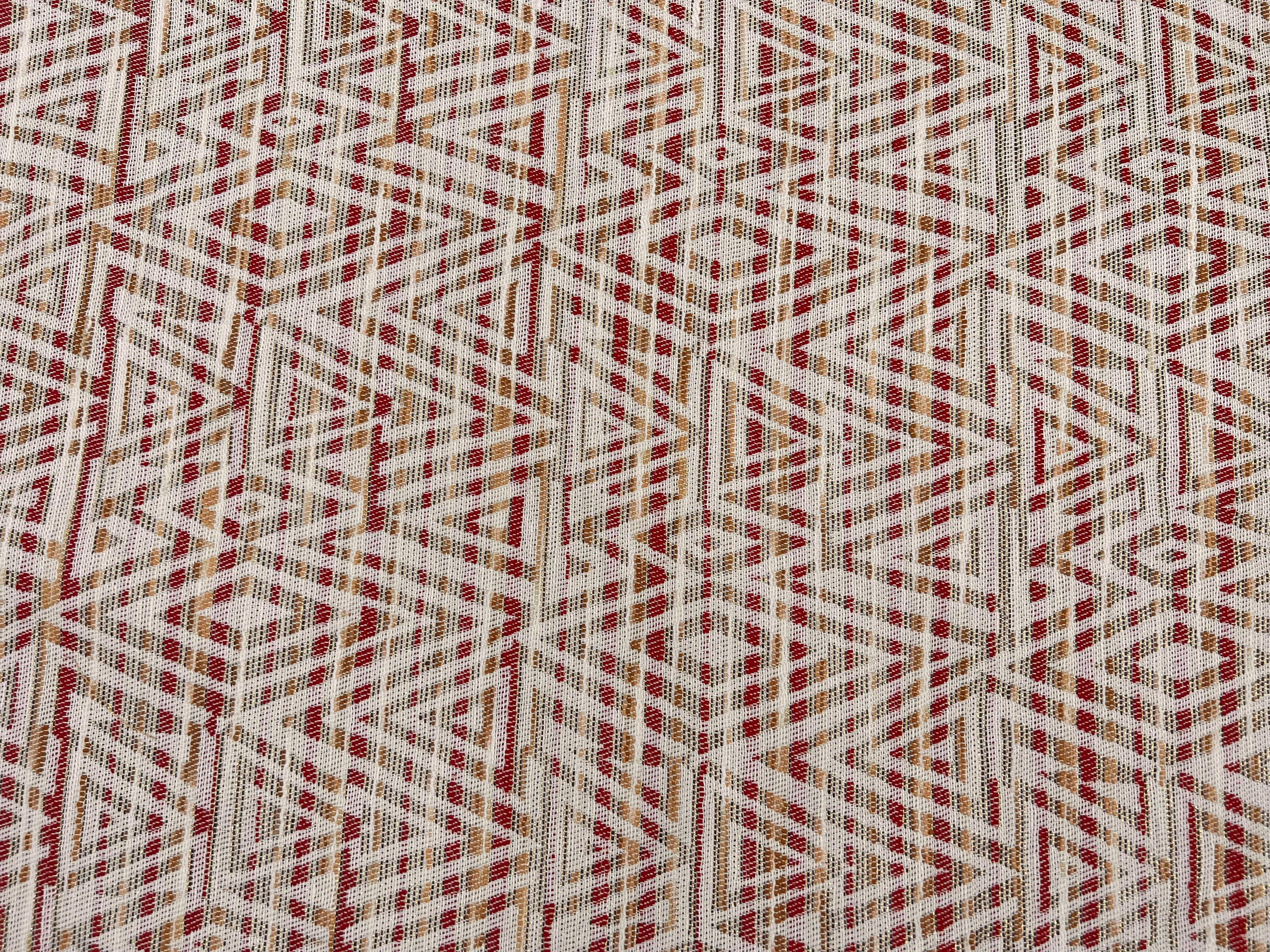 JACQUARD LOSANGES ROUGE ET OR - My Little Coupon - tissu - coudre