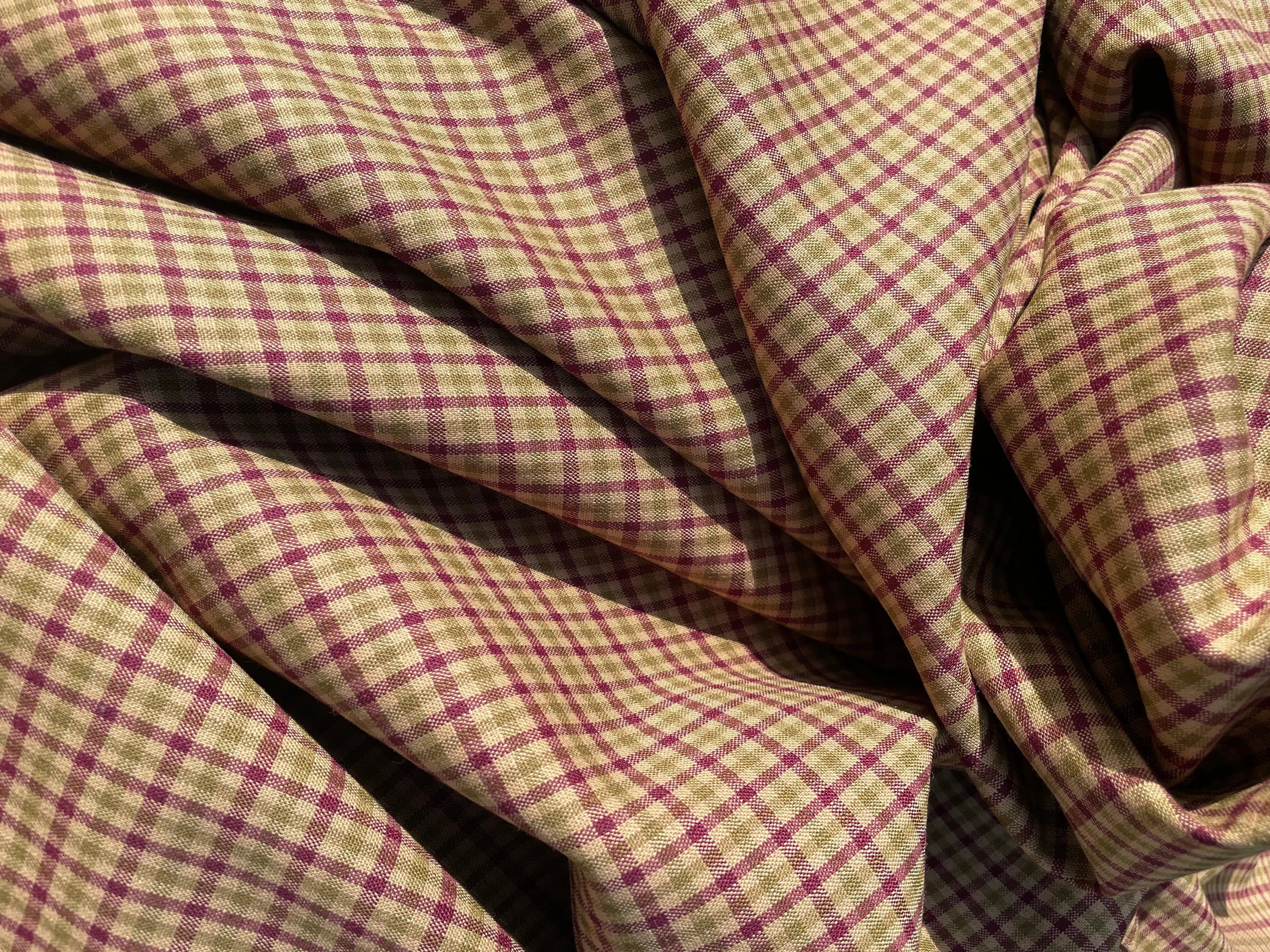 LAINAGE CARREAUX EXTENSIBLES BEIGES ET BORDEAUX 98% LAINE - My Little Coupon - tissu - coudre