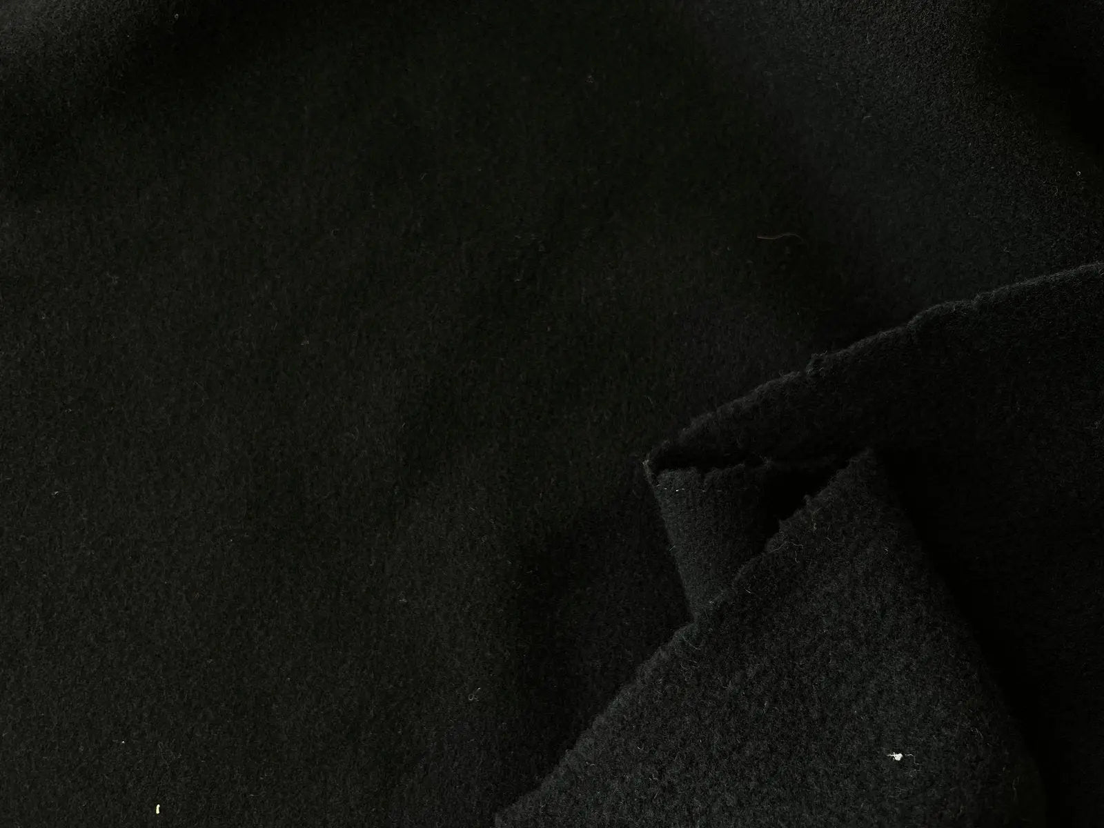 LAINAGE MANTEAU MOLLETON DE LAINE NOIR - My Little Coupon - tissu - coudre