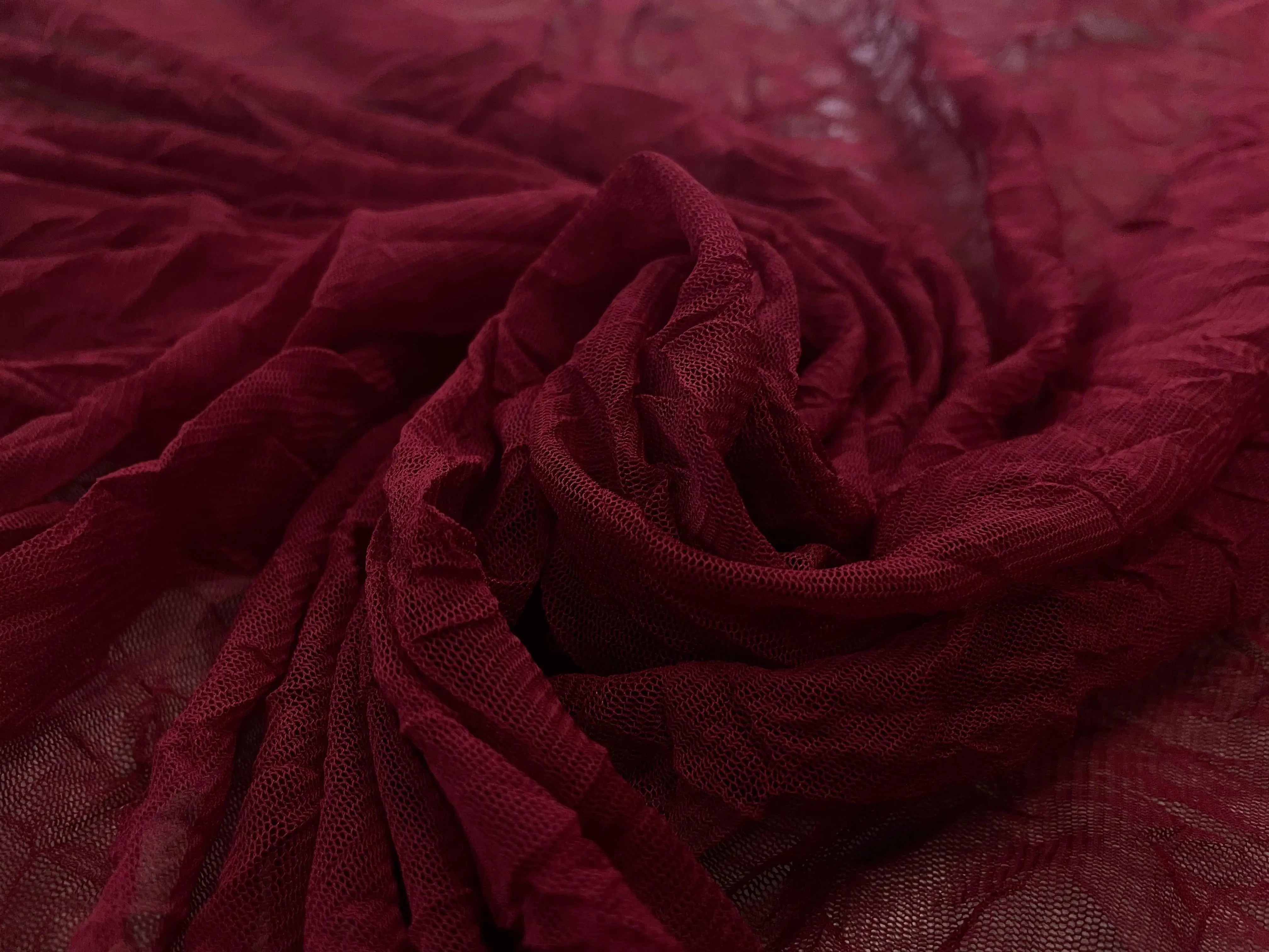 RÉSILLE FINE LYCRA ROUGE AMOUR EFFET FROISSÉ - My Little Coupon - tissu - coudre