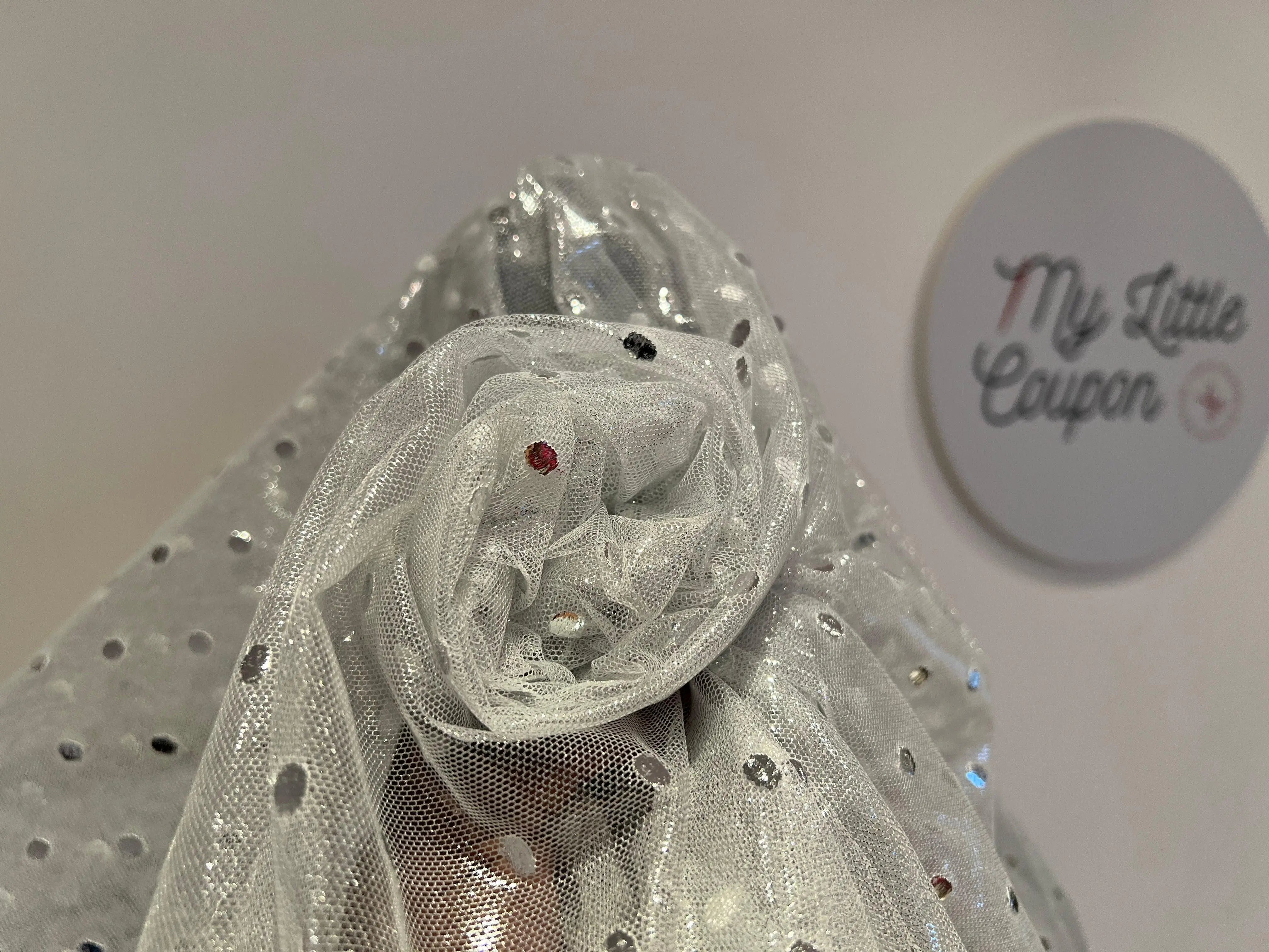 RESILLE LUNE PLUMETIS ARGENT - My Little Coupon - tissu - coudre