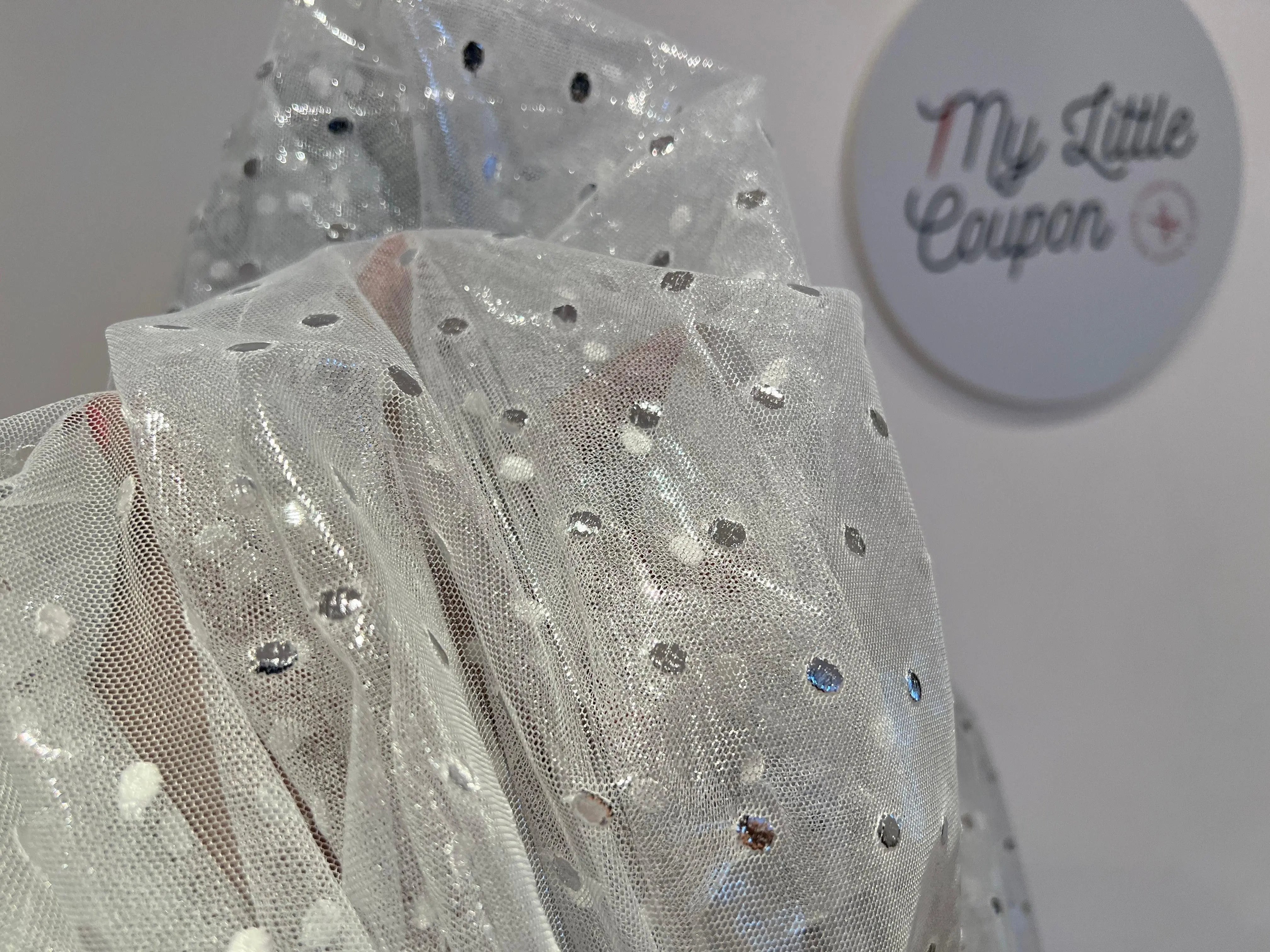 RESILLE LUNE PLUMETIS ARGENT - My Little Coupon - tissu - coudre