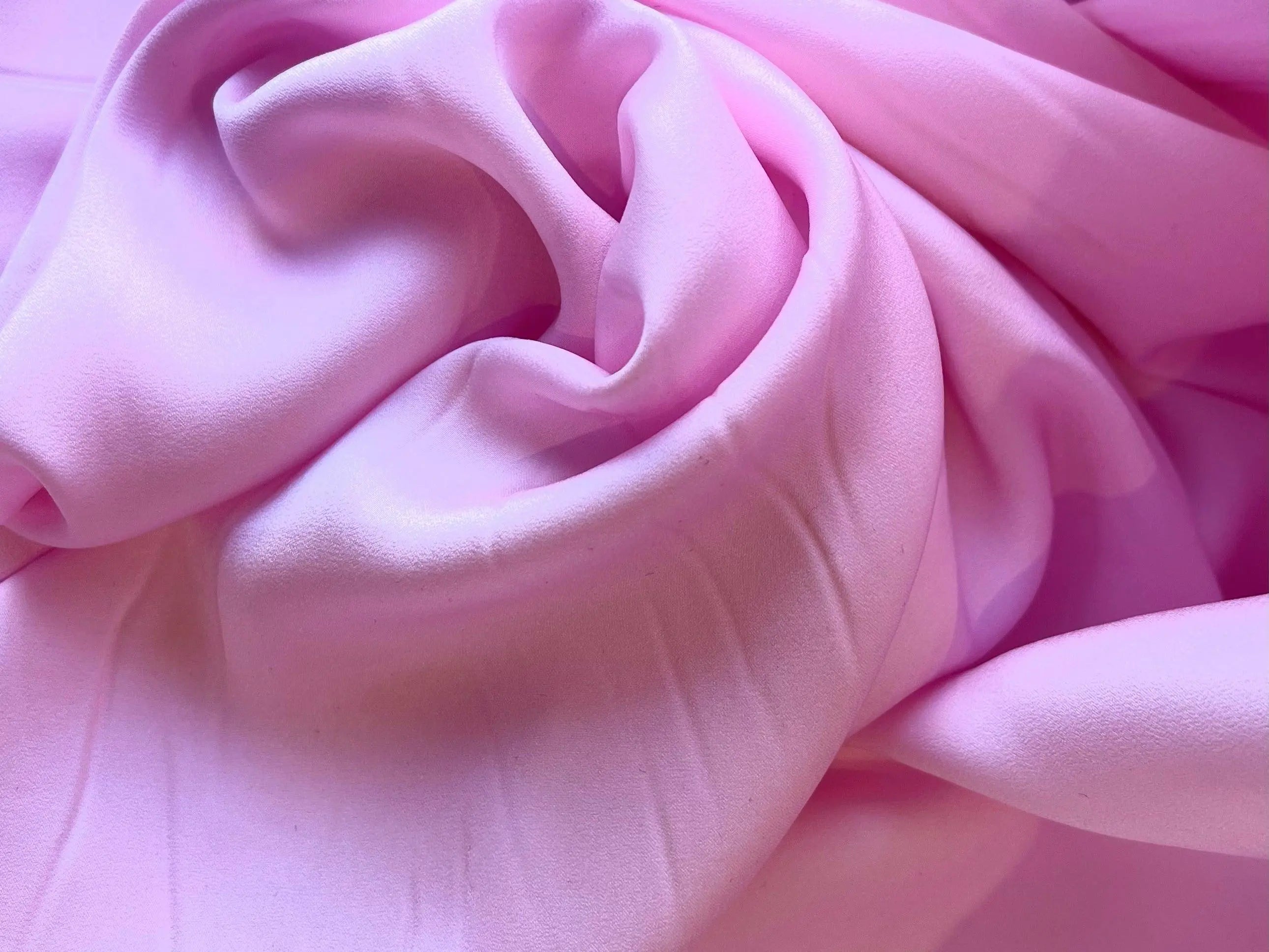 SATIN DE VISCOSE 100% ROSE BONBON - coupon de 3 mètres - My Little Coupon - tissu - coudre