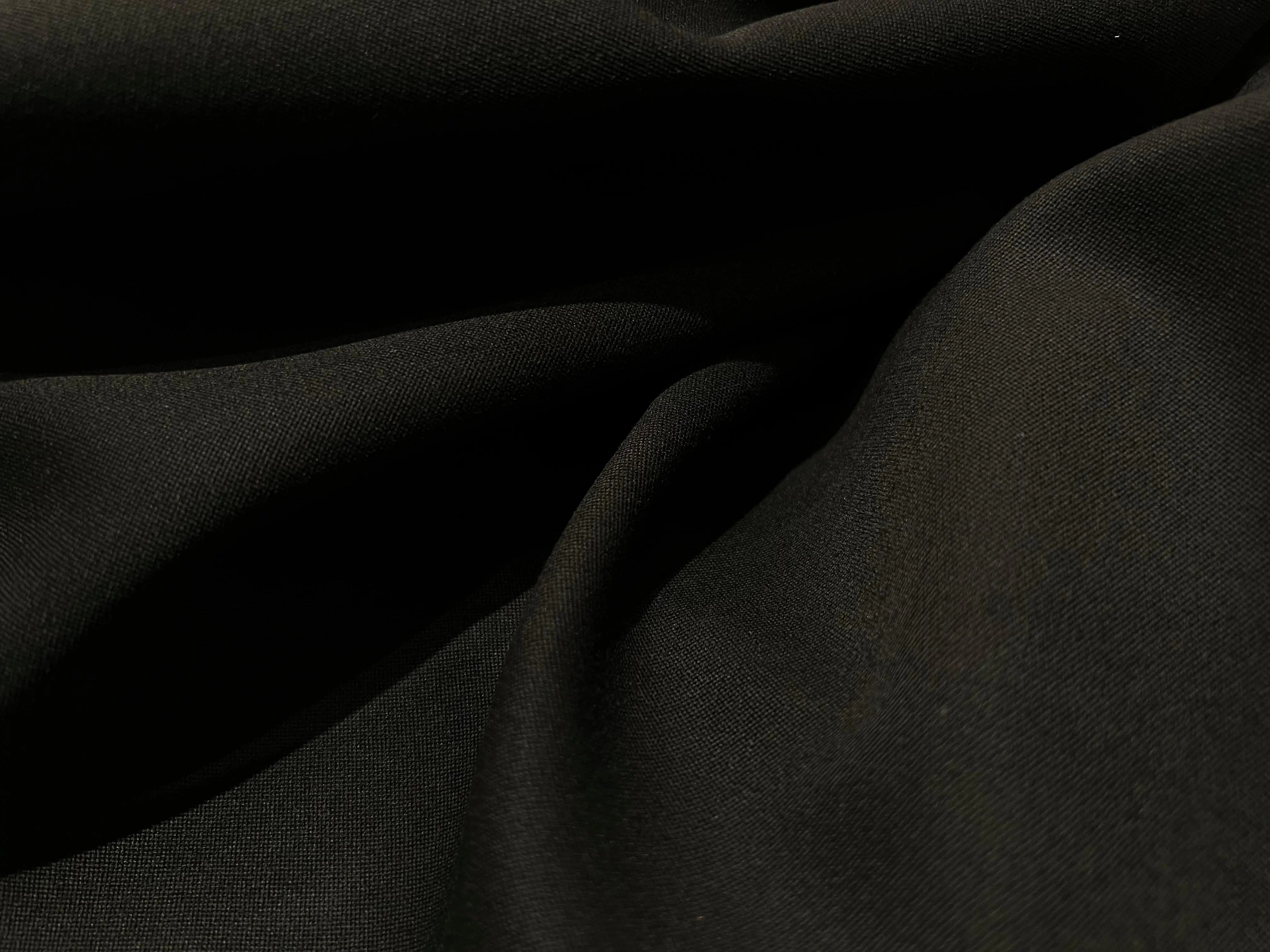 SERGÉ LOURD POLYLAINE NOIR PROFOND - My Little Coupon - tissu - coudre