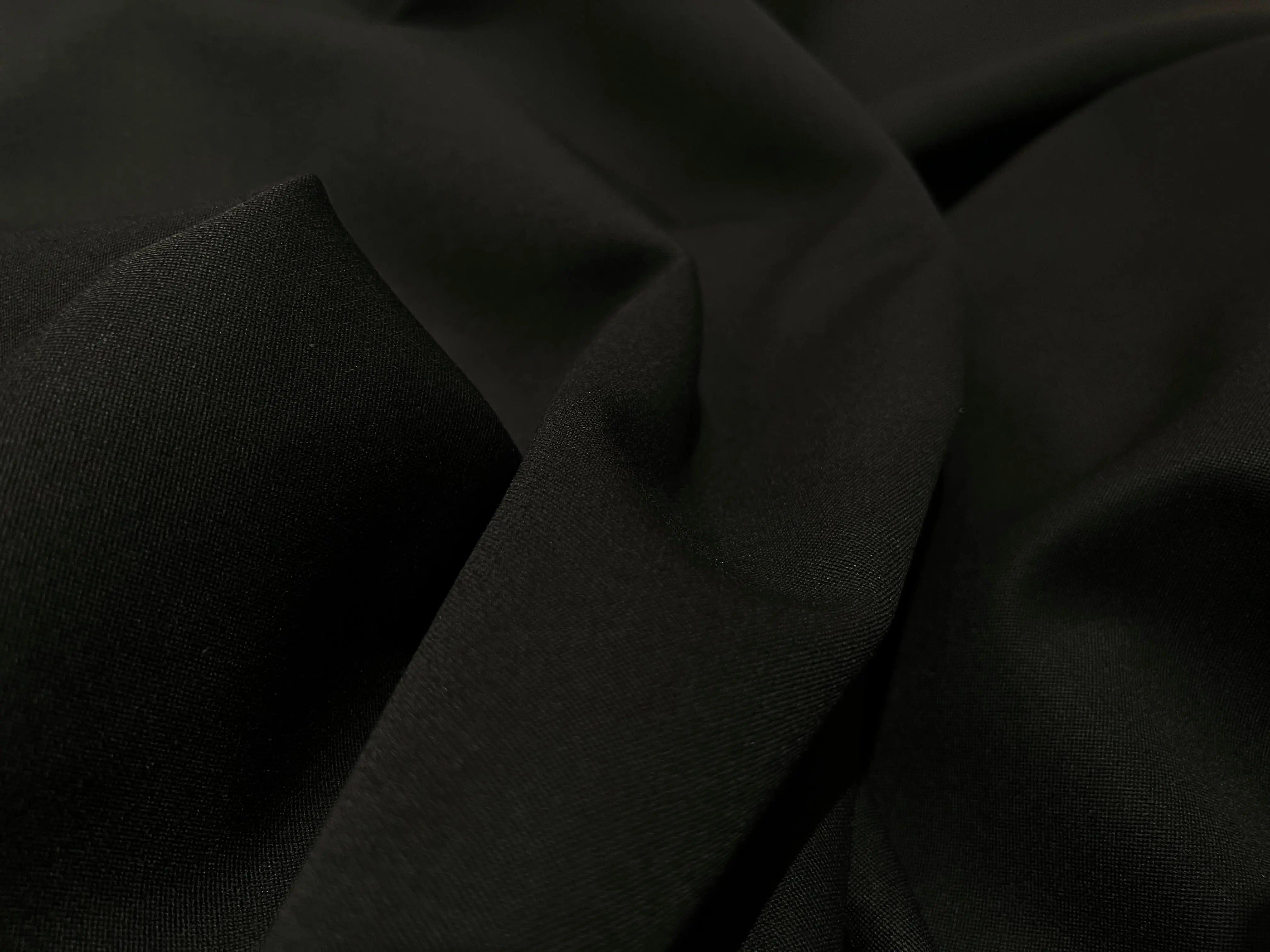 SERGÉ LOURD POLYLAINE NOIR PROFOND - My Little Coupon - tissu - coudre