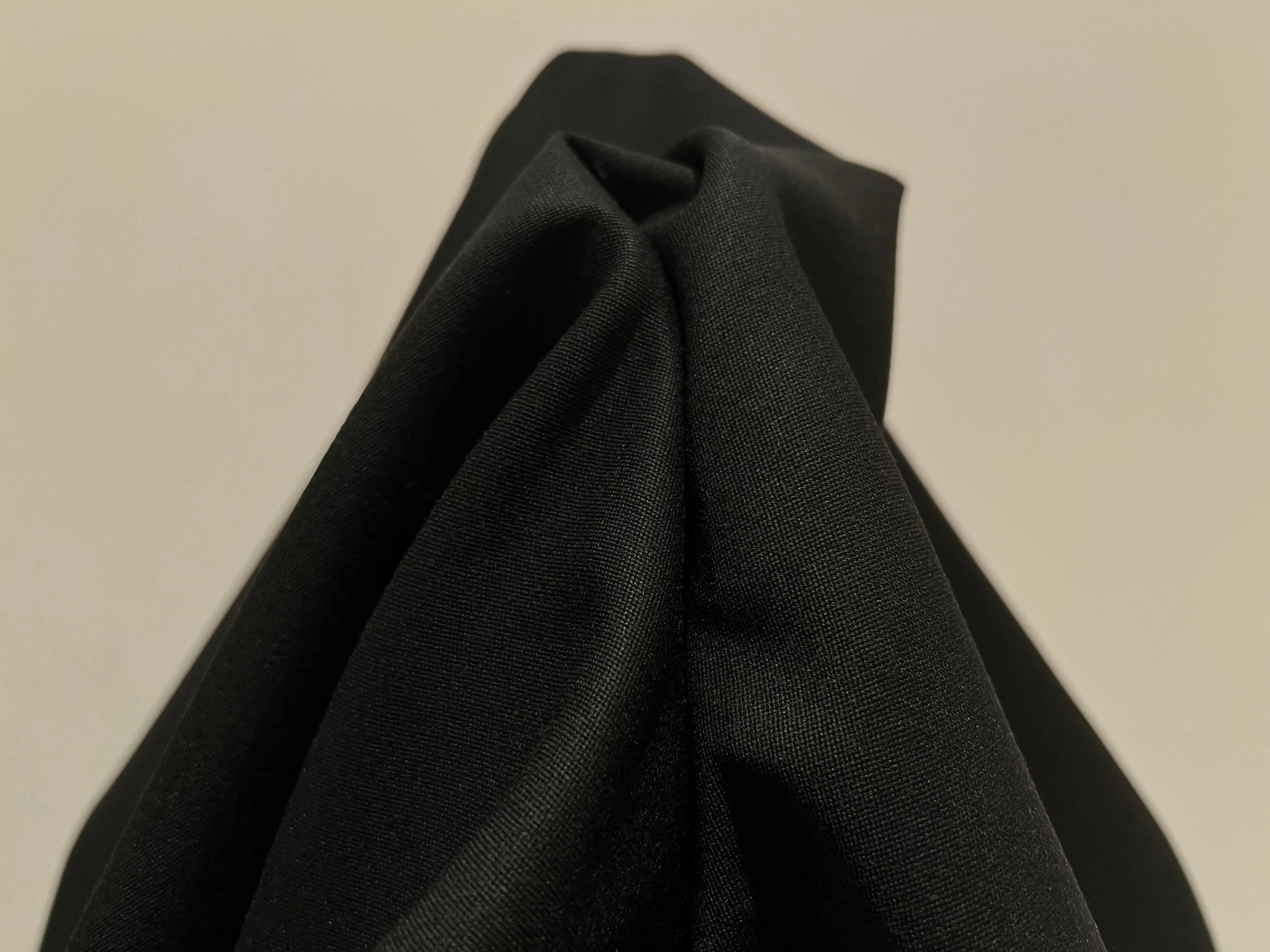 SERGÉ LOURD POLYLAINE NOIR PROFOND - My Little Coupon - tissu - coudre