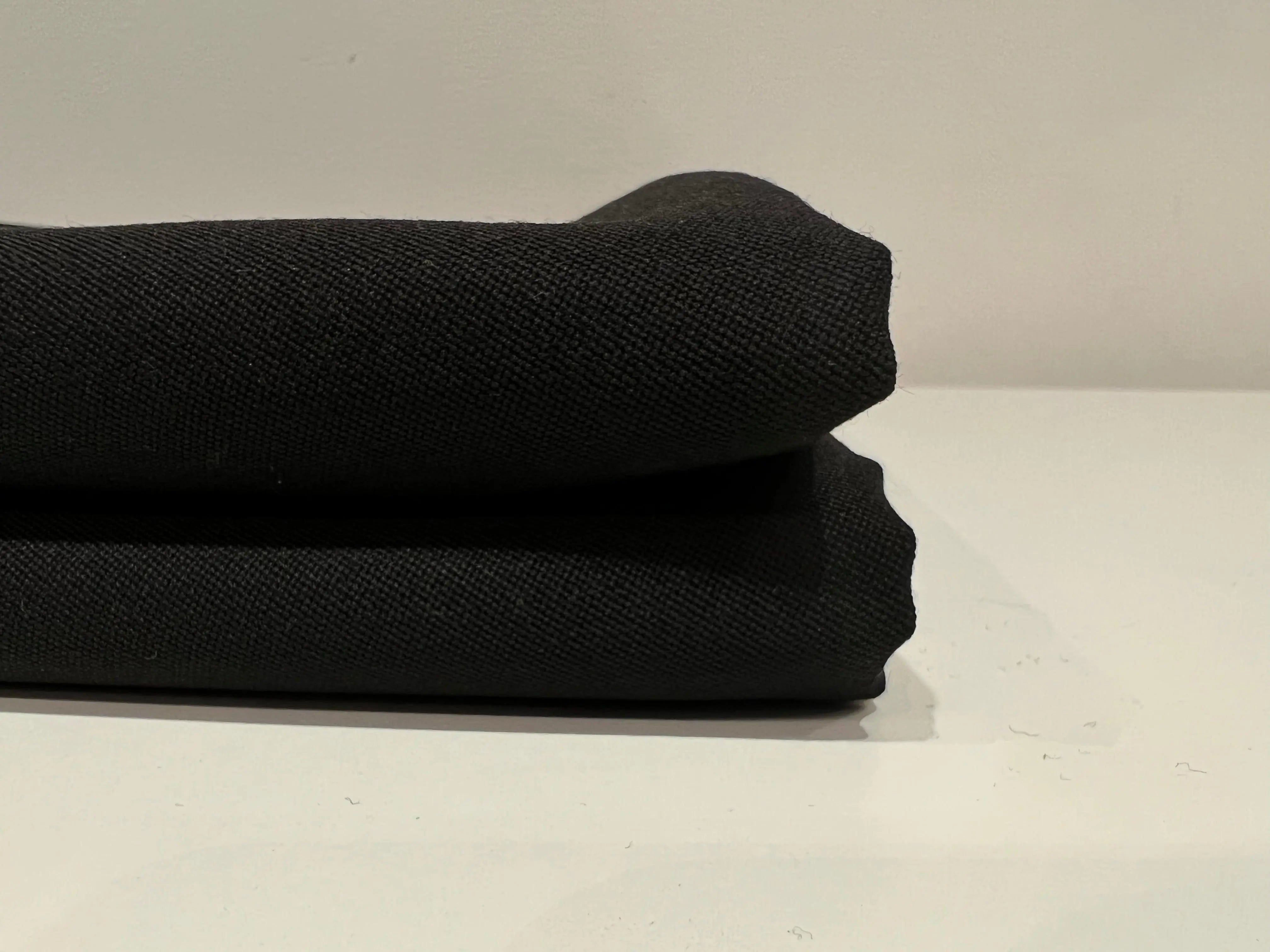 SERGÉ LOURD POLYLAINE NOIR PROFOND - My Little Coupon - tissu - coudre