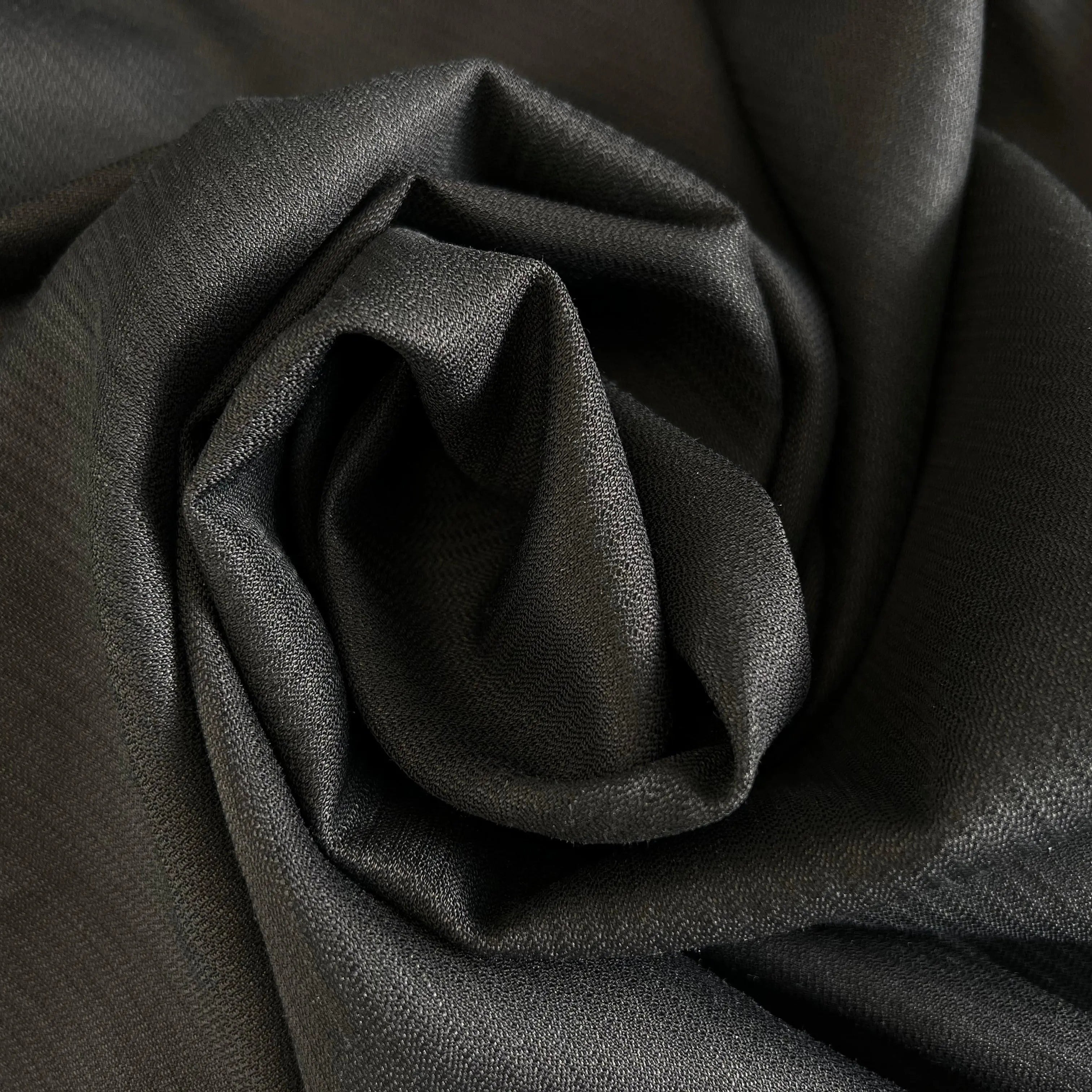 TISSU ARMURÉ POLYVISCOSE NOIR - My Little Coupon - tissu - coudre