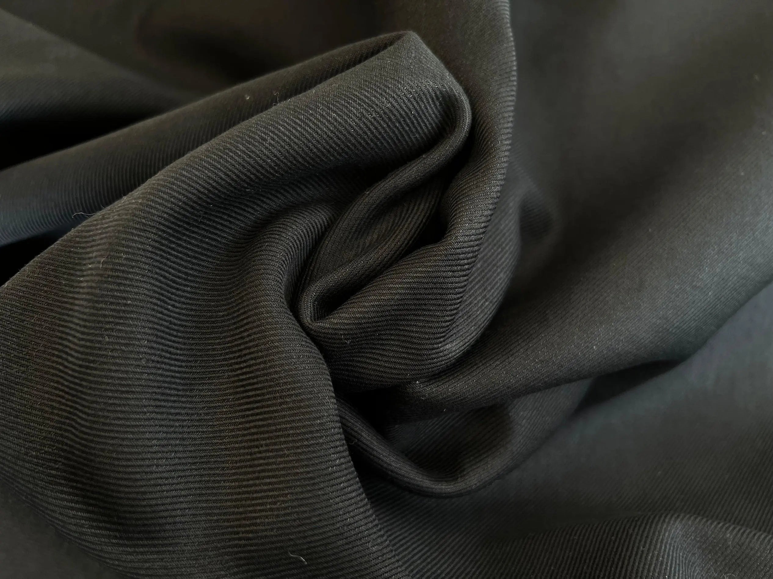TISSU JEANS DRILL DE COTON NOIR - coupon de 3 mètres - My Little Coupon - tissu - coudre