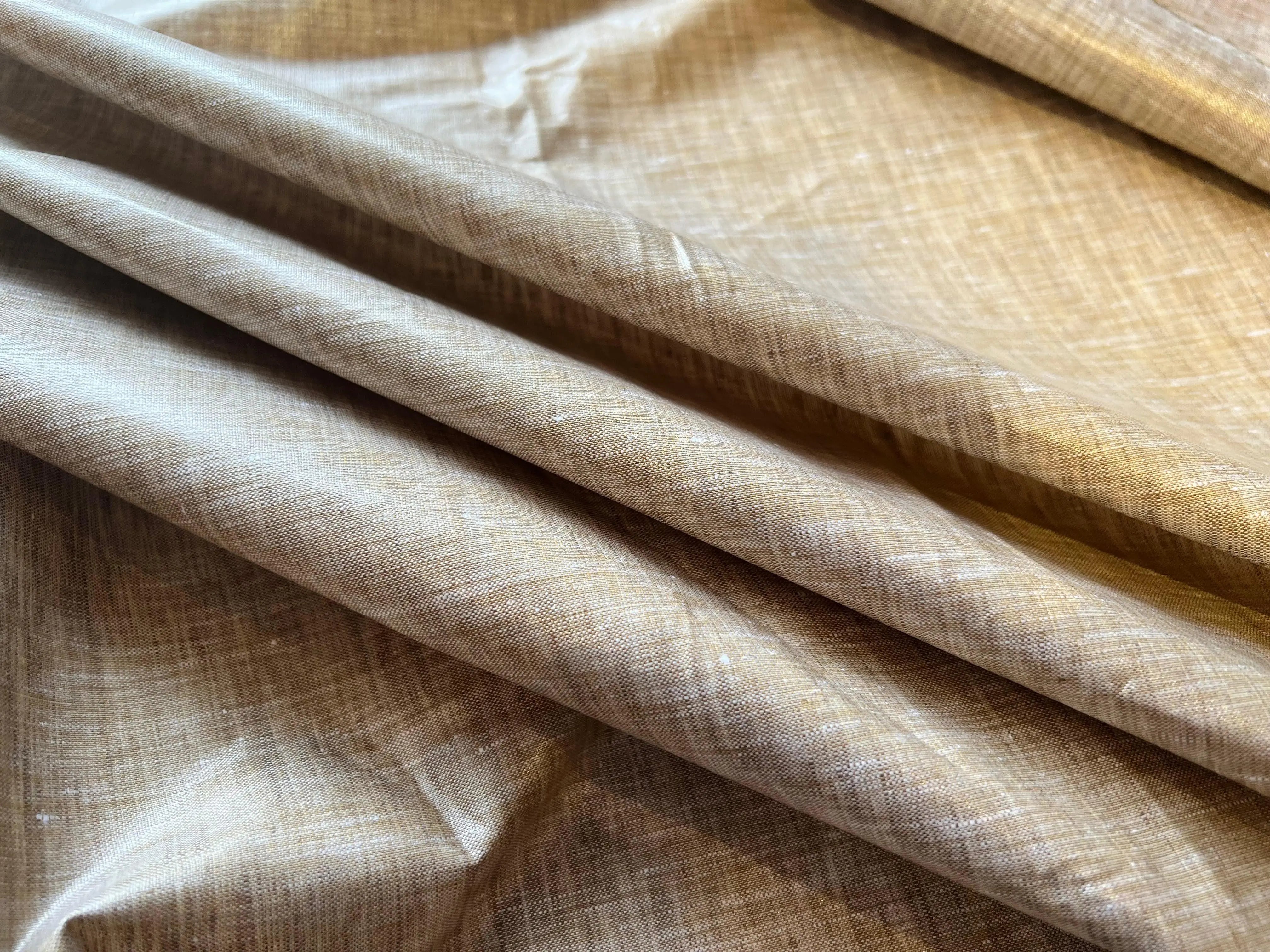 TOILE DE LIN CHINTZÉ COULEUR MUESLI CHINÉ - My Little Coupon - tissu - coudre