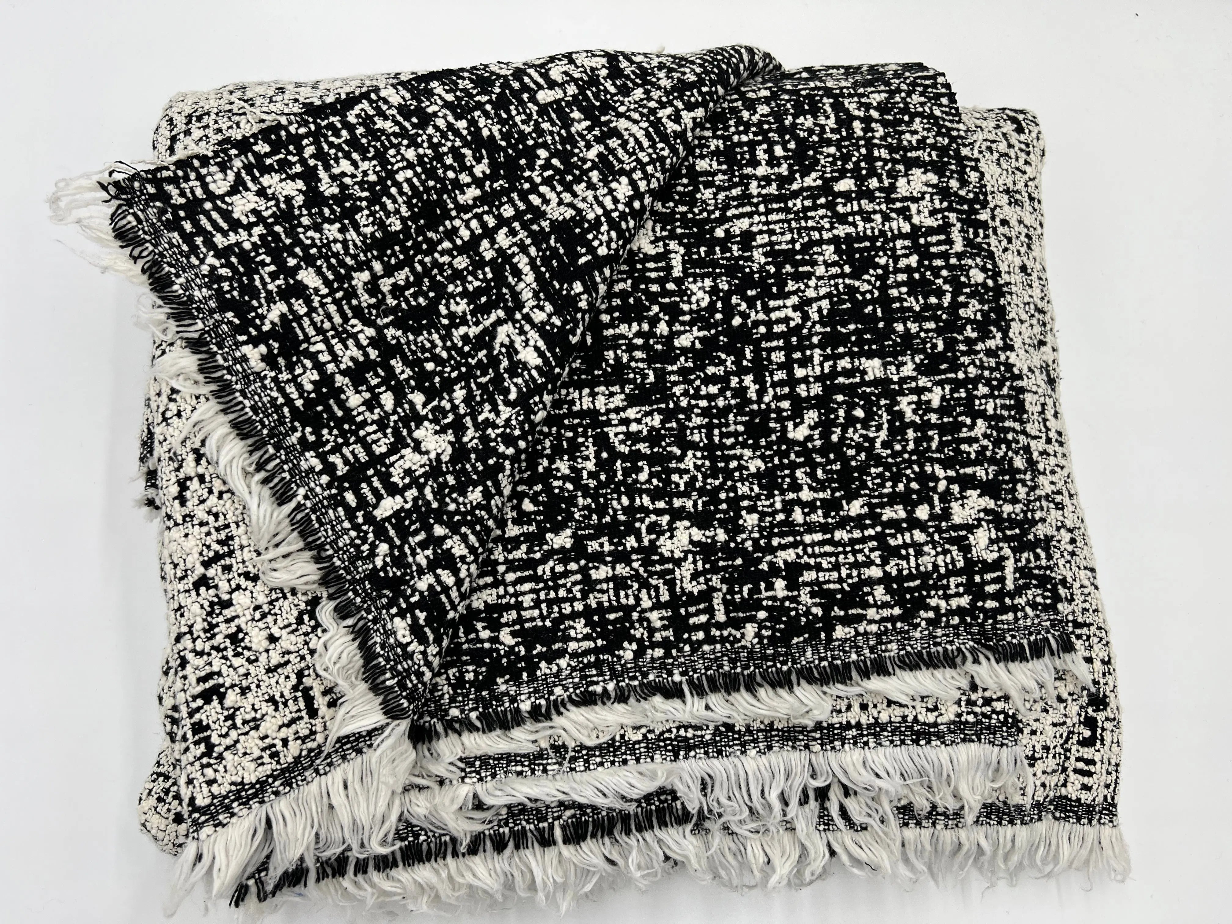 TWEED DE PRINTEMPS REVERSIBLE NOIR ET BLANC - coupon de 3 mètres - My Little Coupon - tissu - coudre