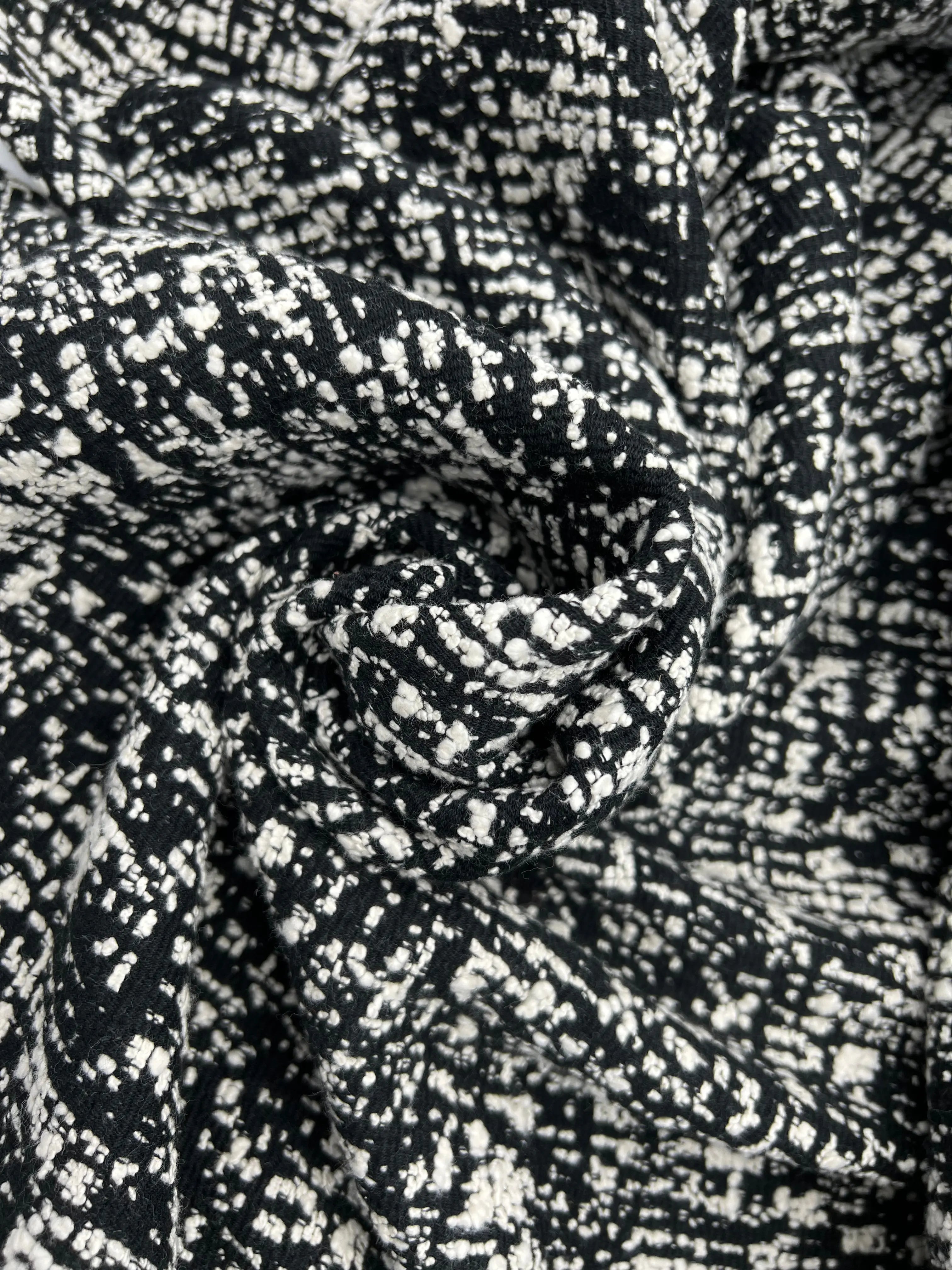 TWEED DE PRINTEMPS REVERSIBLE NOIR ET BLANC - coupon de 3 mètres - My Little Coupon - tissu - coudre