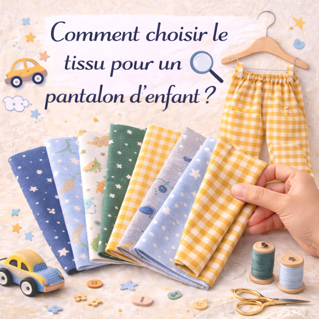 guide choix tissu pantalon enfant couture - My Little Coupon