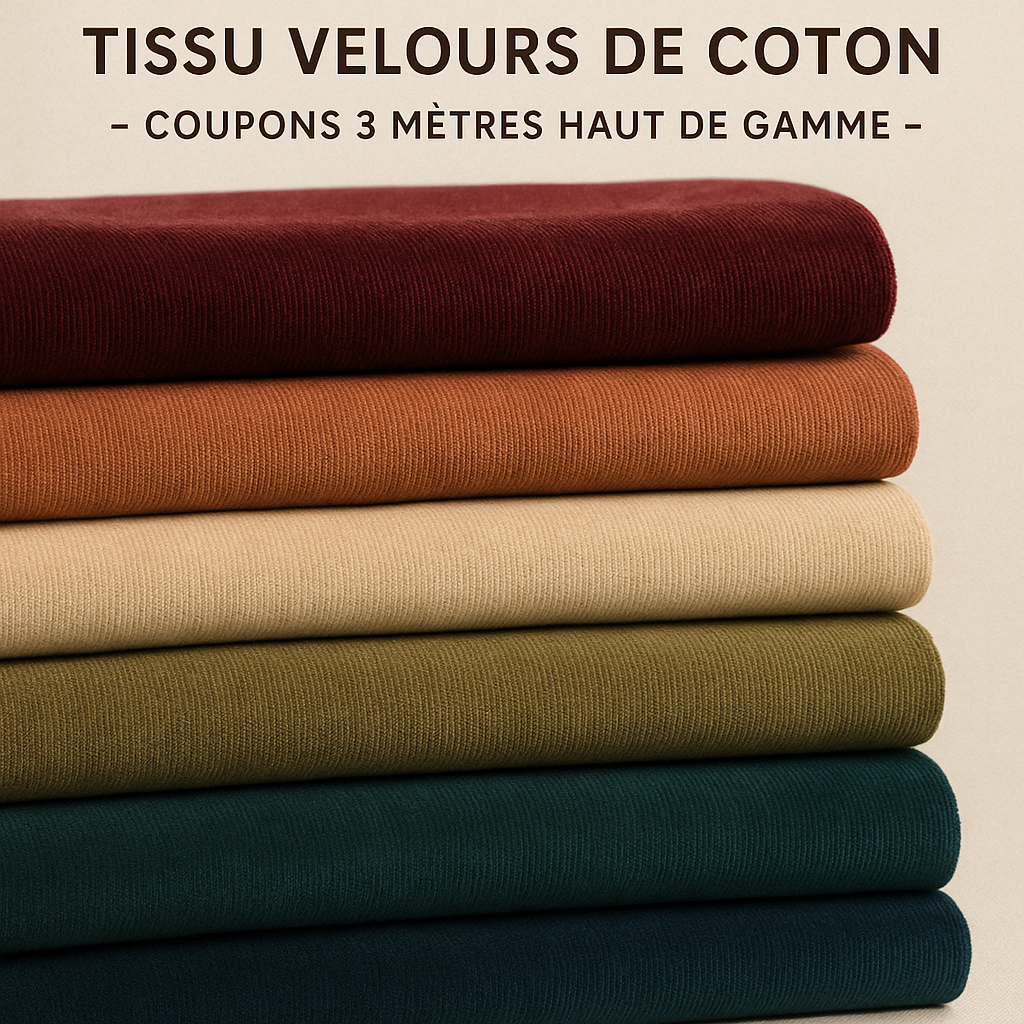 Tissu Velours de Coton | Coupon de 3 mètres haut de gamme