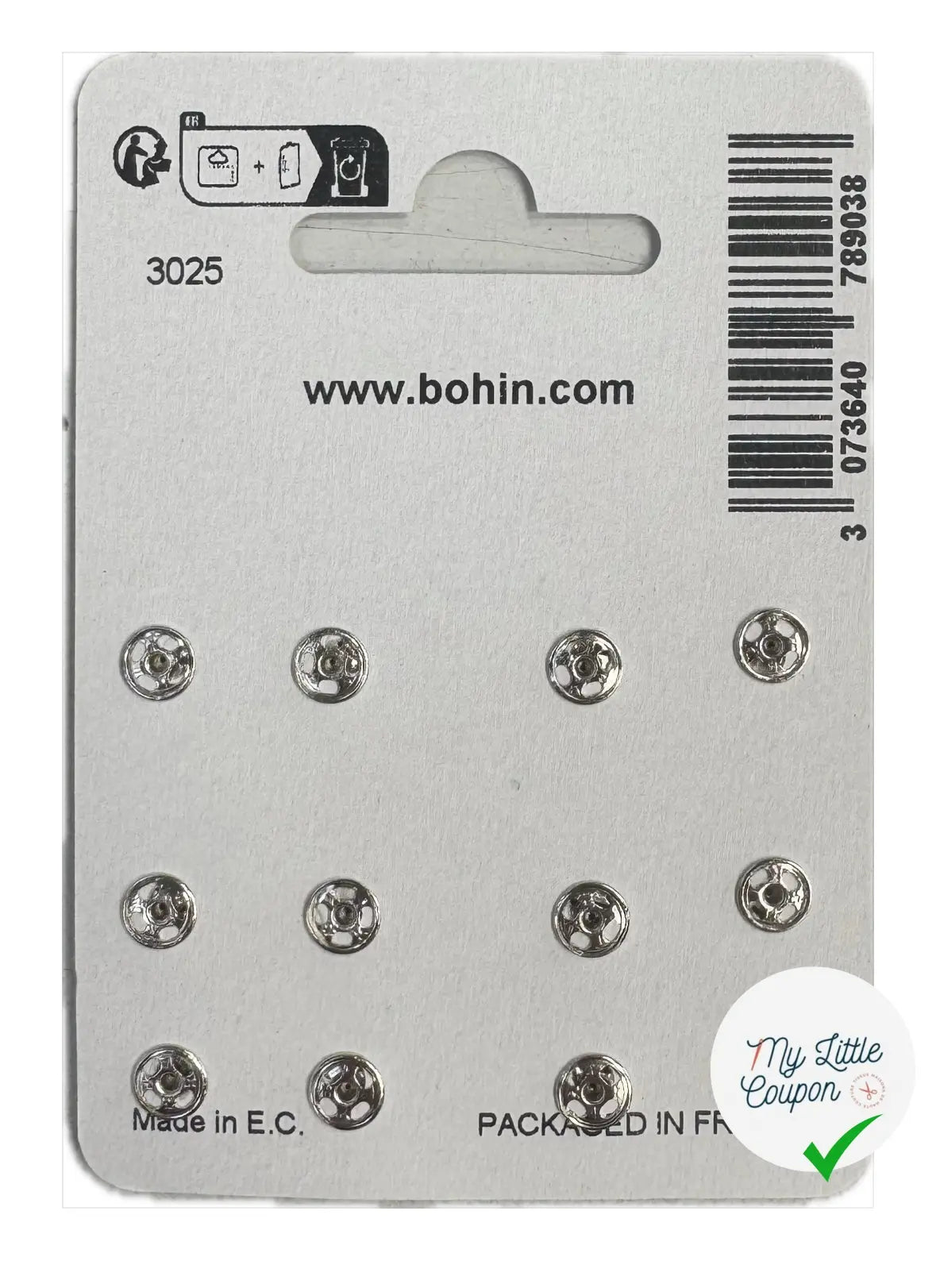 12 PRESSIONS À COUDRE 6MM - METAL - My Little Coupon