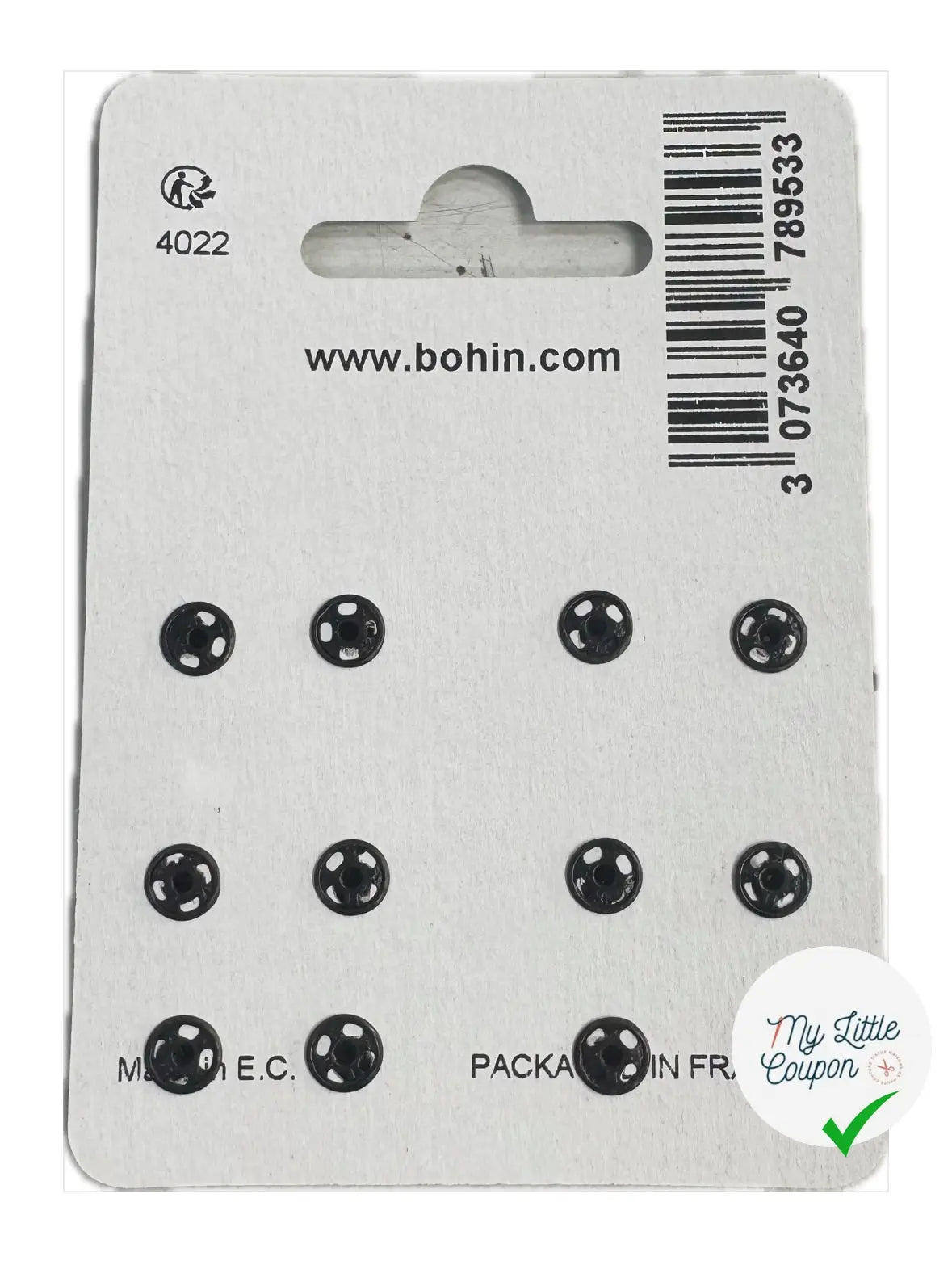 12 PRESSIONS À COUDRE 6MM - NOIR - My Little Coupon