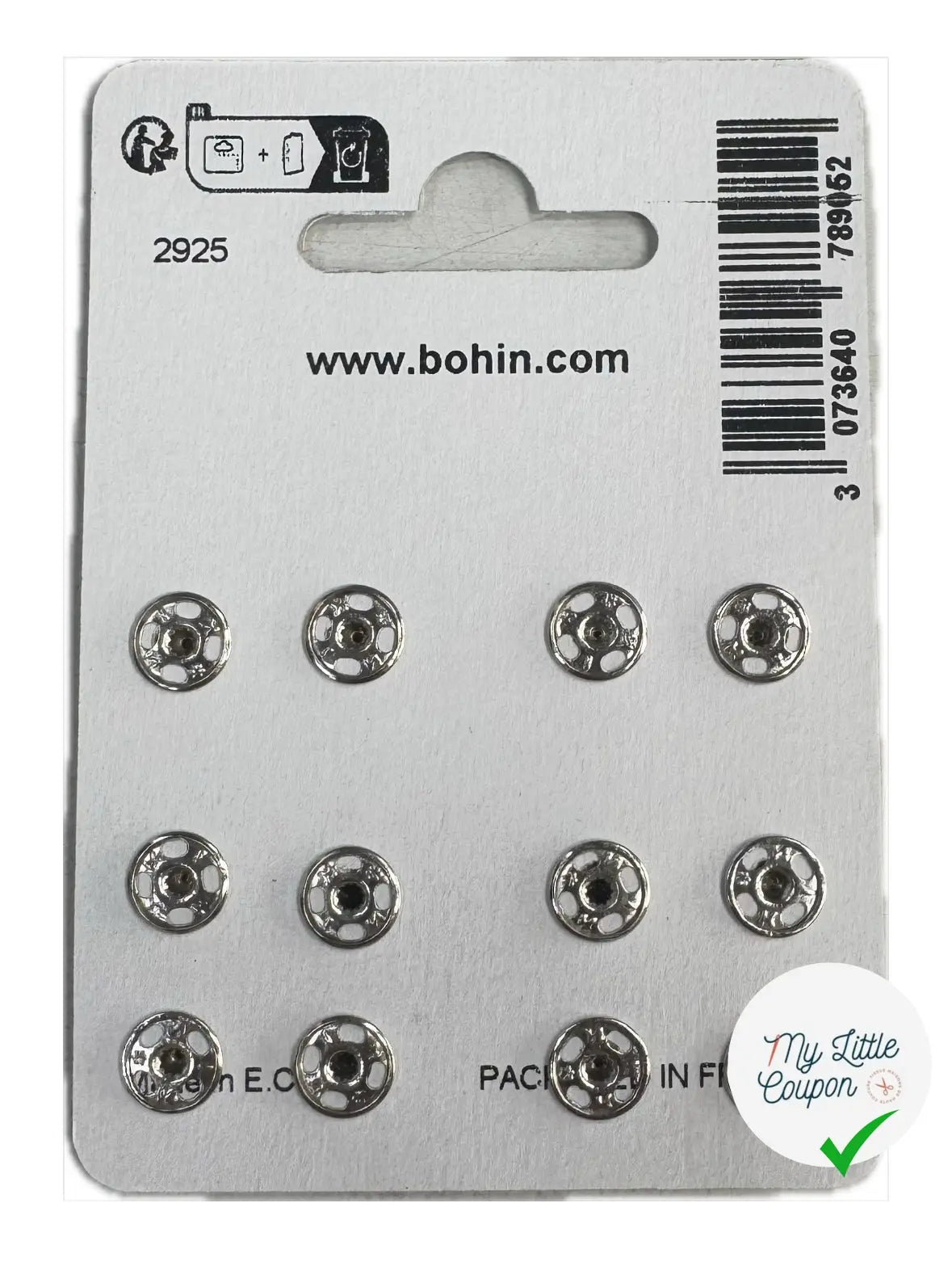 12 PRESSIONS À COUDRE 8MM MÉTAL - My Little Coupon