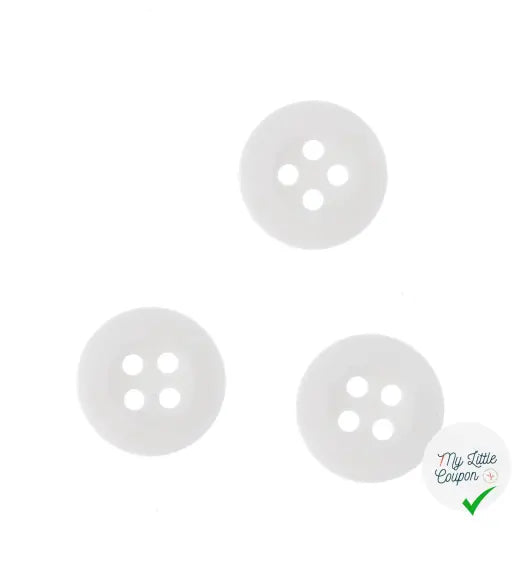 8 BOUTONS SOUPLES BLANCS - 13MM - My Little Coupon