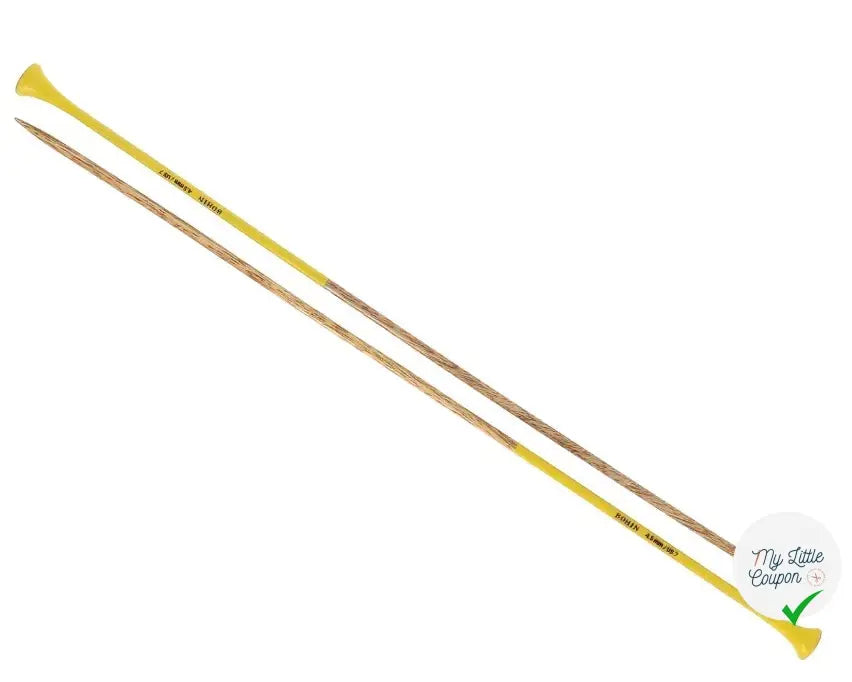 AIGUILLES À TRICOTER EN BOIS DE MANGUIER 40CM ROUGE - My Little Coupon