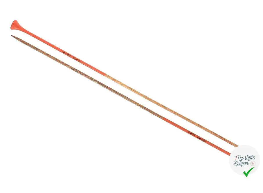 AIGUILLES À TRICOTER EN BOIS DE MANGUIER 40CM ROUGE - My Little Coupon