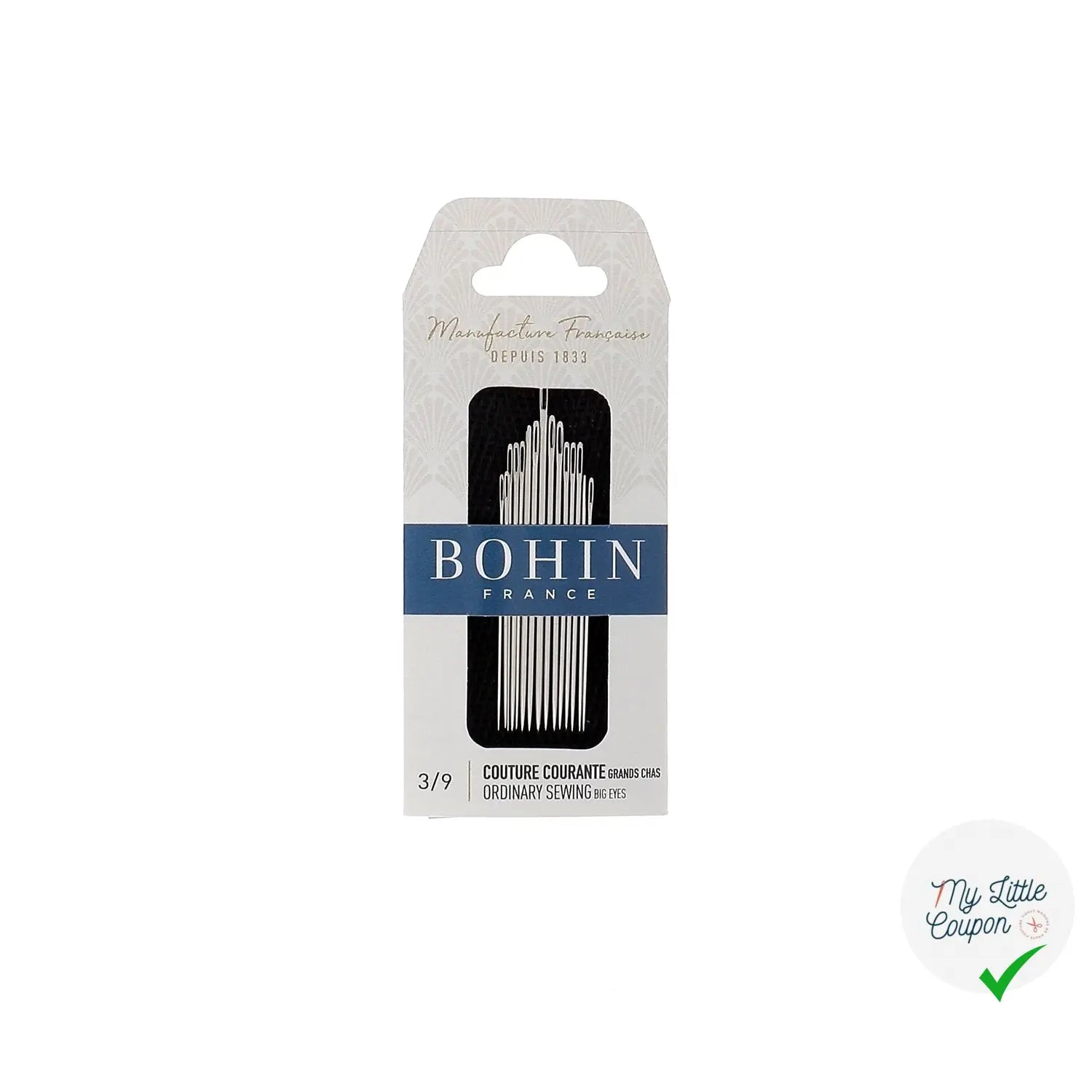 Aiguilles à coudre longues "grands chas" assortiment N°3 à 9 - My Little Coupon