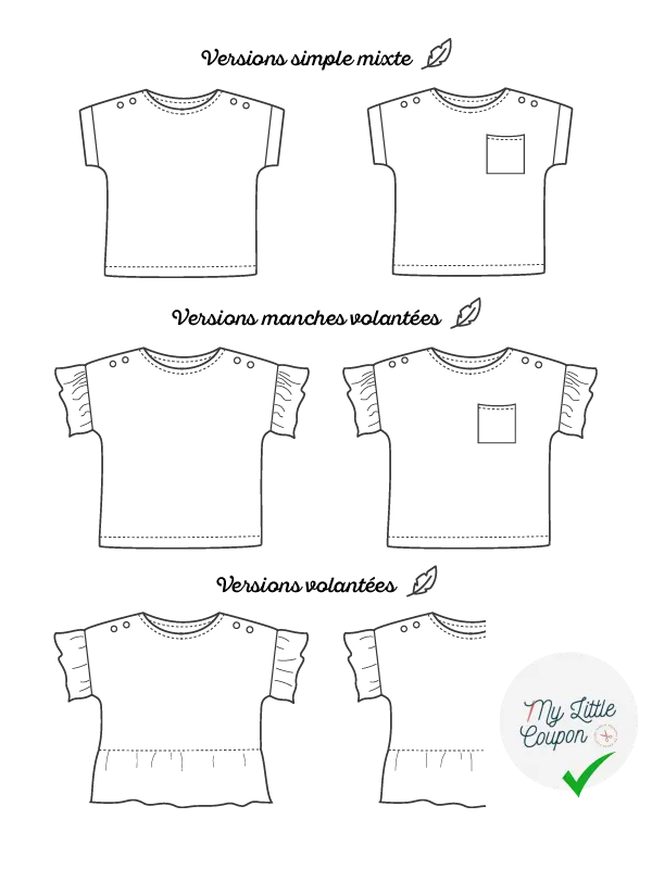 Alouette la blouse mixte | Du 6 mois au 4 ans OU du 4 au 12 ans | Marmaï Patterns - My Little Coupon - tissu - coudre