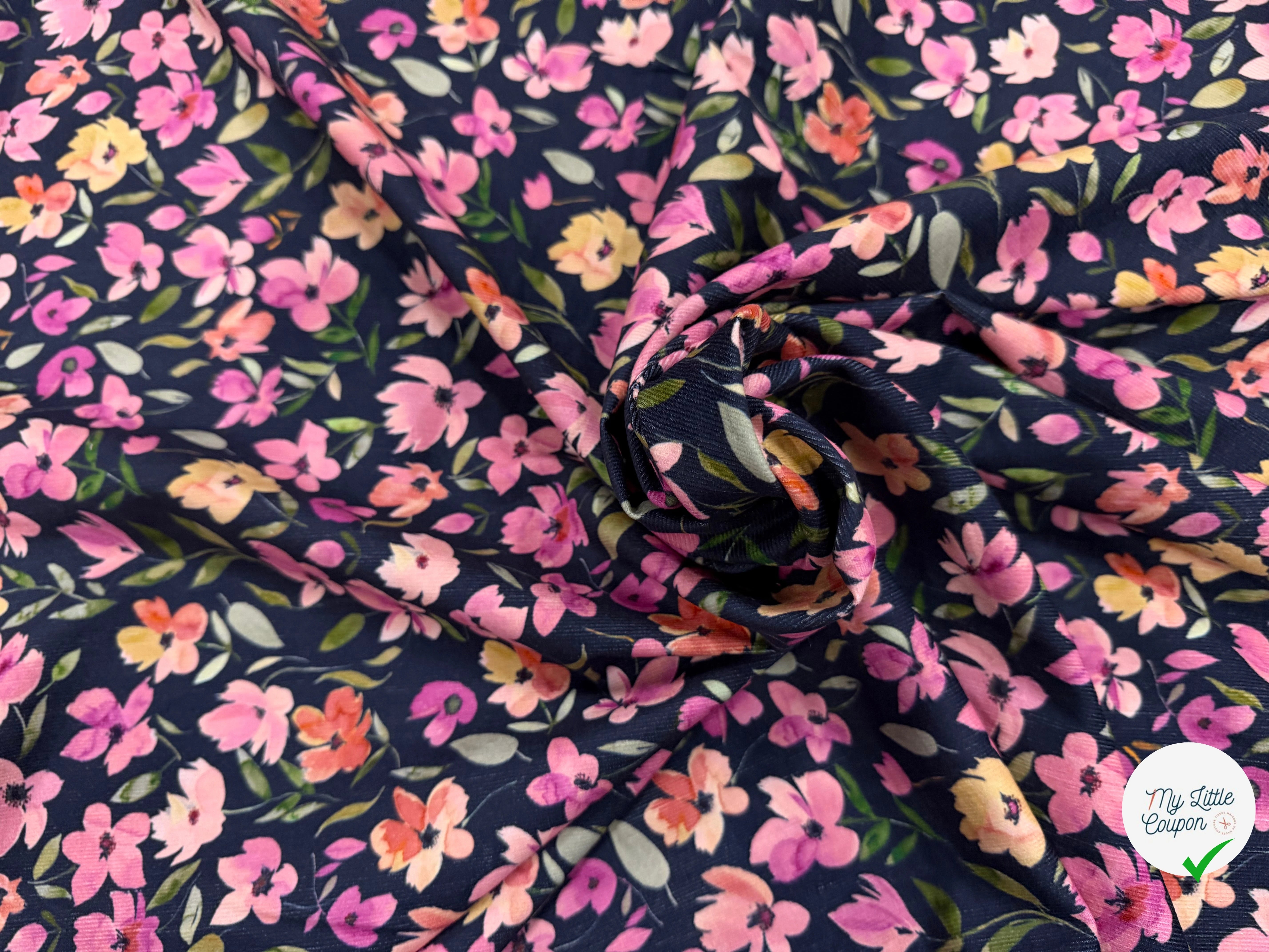 BABYCORD DIGITAL FLOWERS – NAVY - My Little Coupon