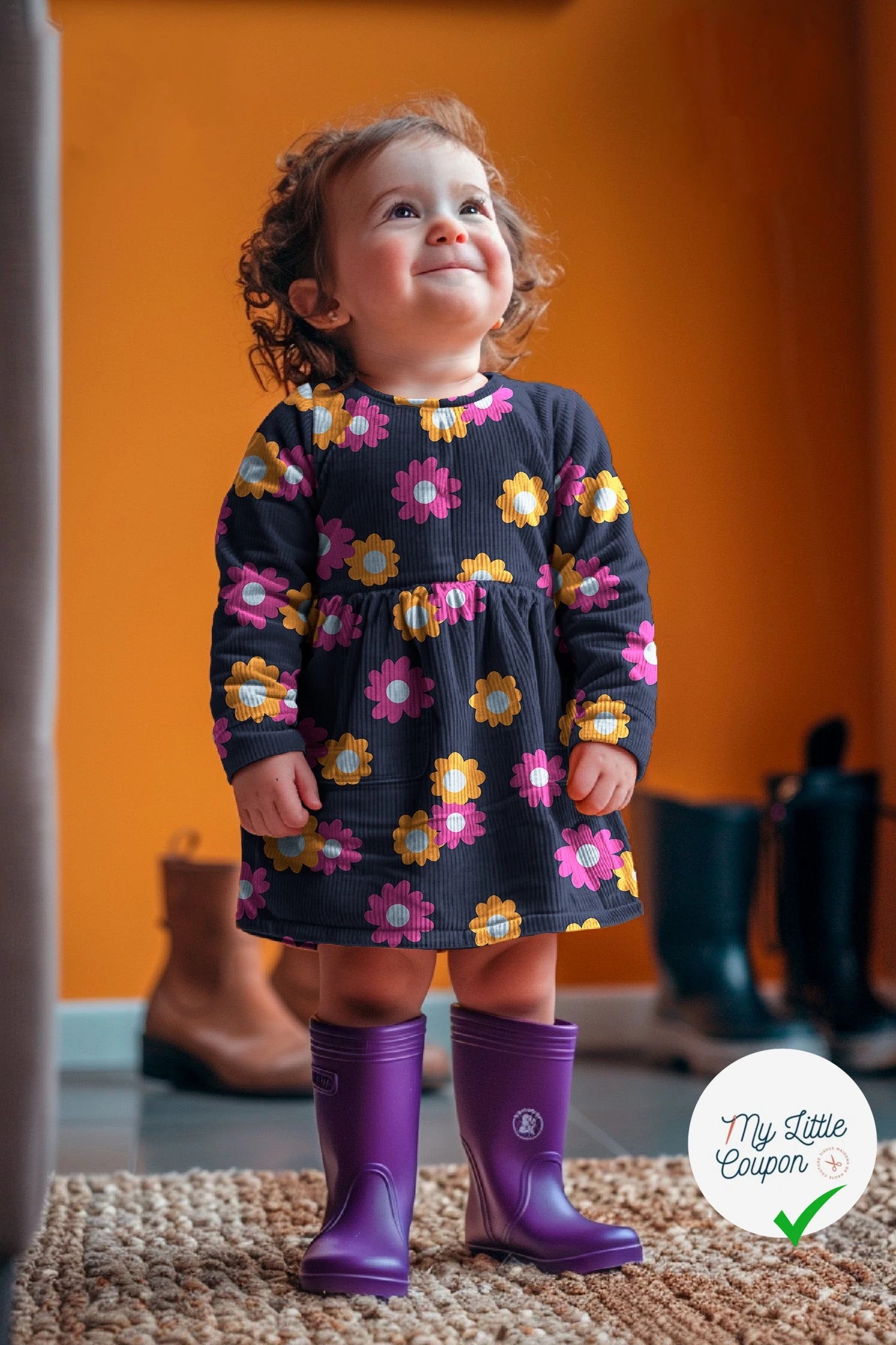 BABYCORD FLOWERS – NAVY - My Little Coupon