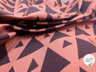 BACHETTE DE COTON IMPRIMÉE POLYGONES BICOLORES MARRON - My Little Coupon - tissu - coudre