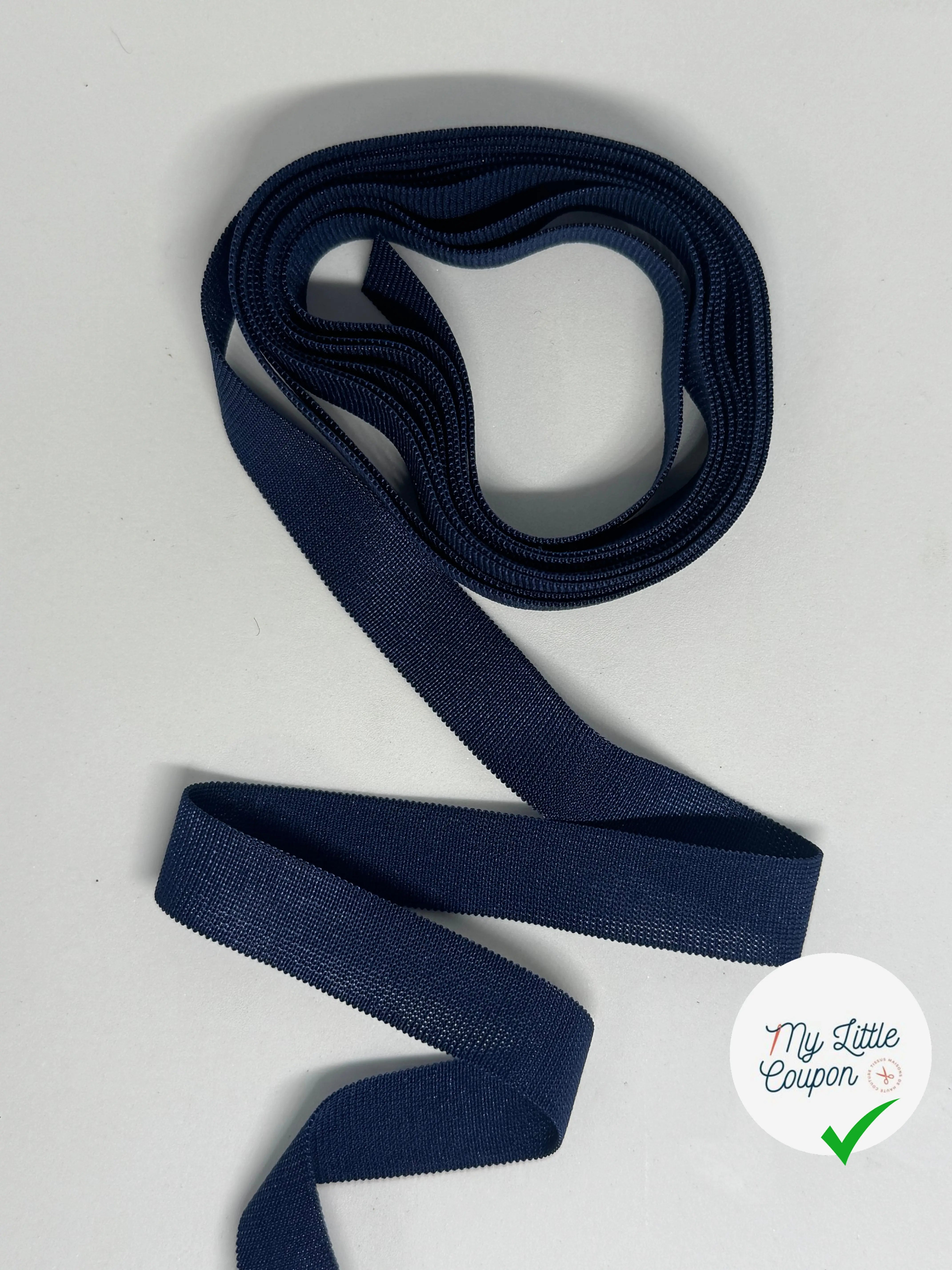 BANDE FANTAISIE ELASTIQUE BLEU NUIT 12MM - My Little Coupon
