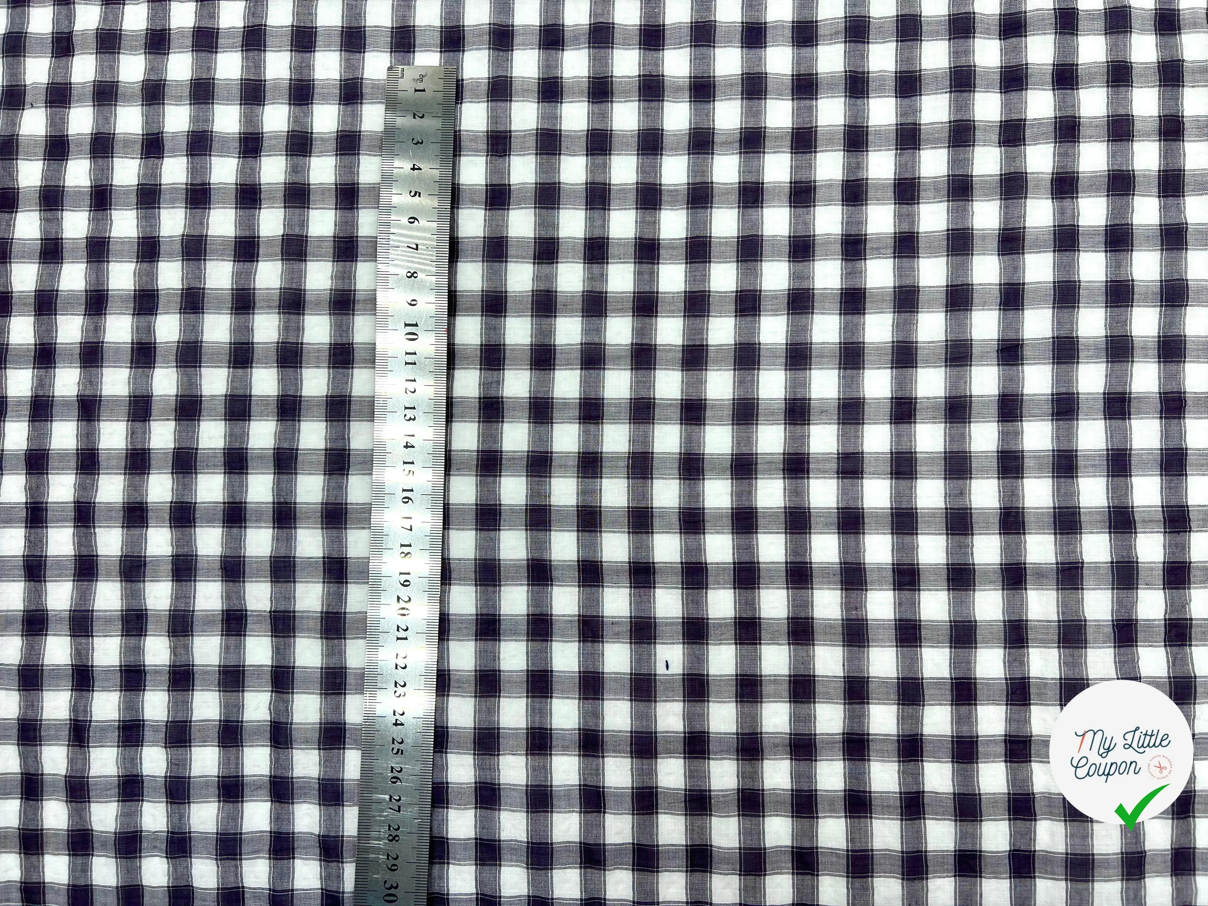 BATISTE CLOQUÉE TISSÉ TEINT CARREAUX BRUNS - My Little Coupon - tissu - coudre