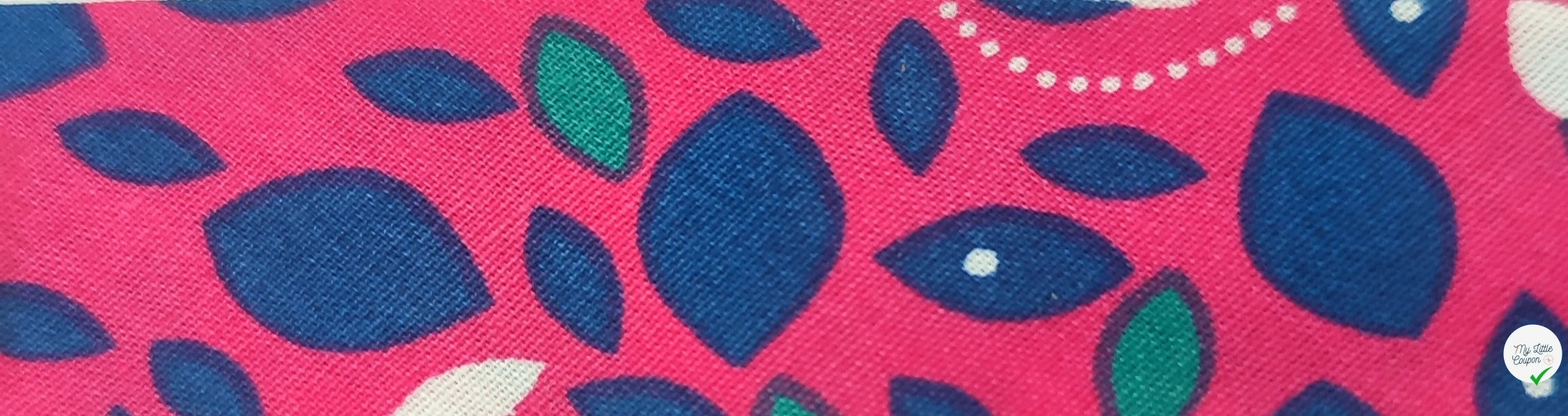 BIAIS FANTASY ROSE FONCE 20mm 100% COTON - My Little Coupon