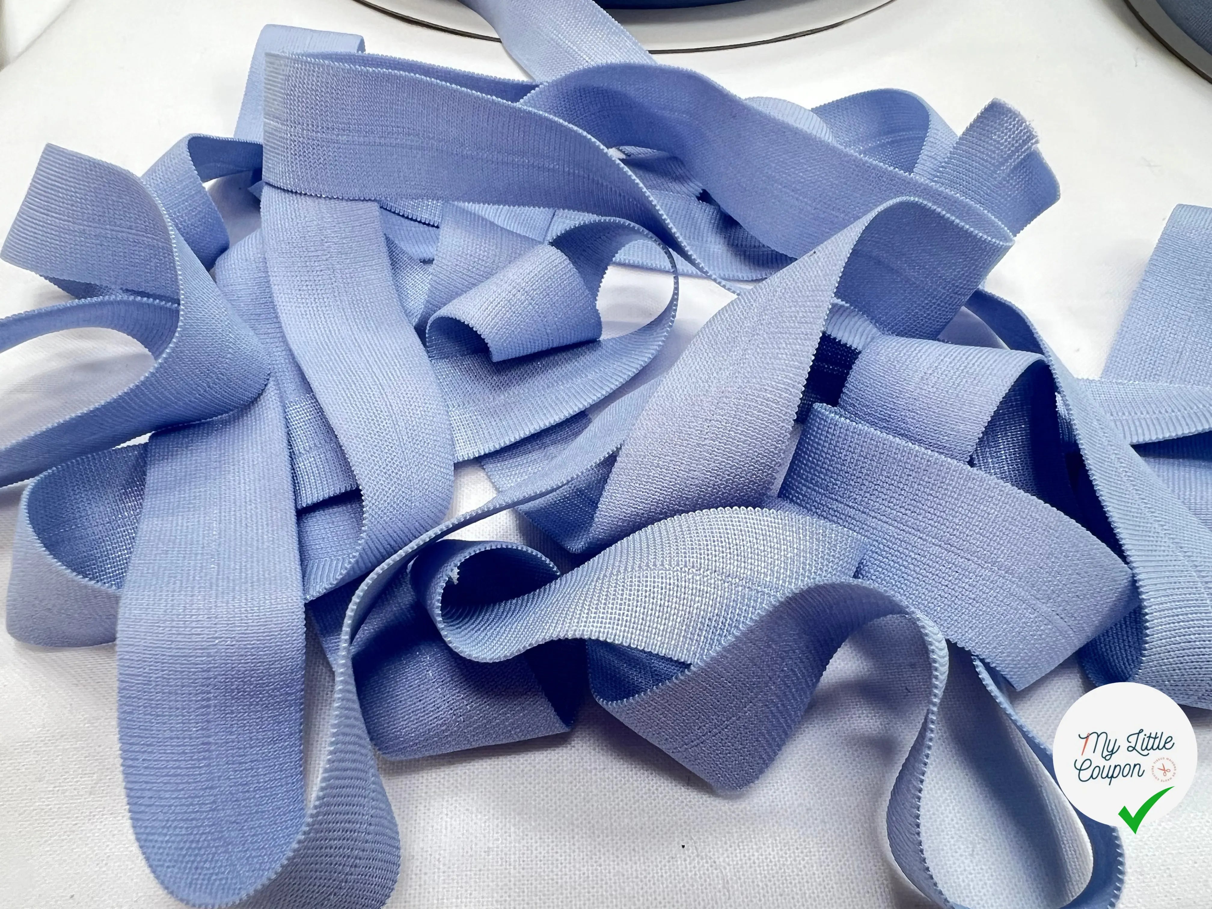 BIAIS PLAT ÉLASTIQUE LINGERIE BLEU LAVANDE 18mm le rouleau de 30m - My Little Coupon