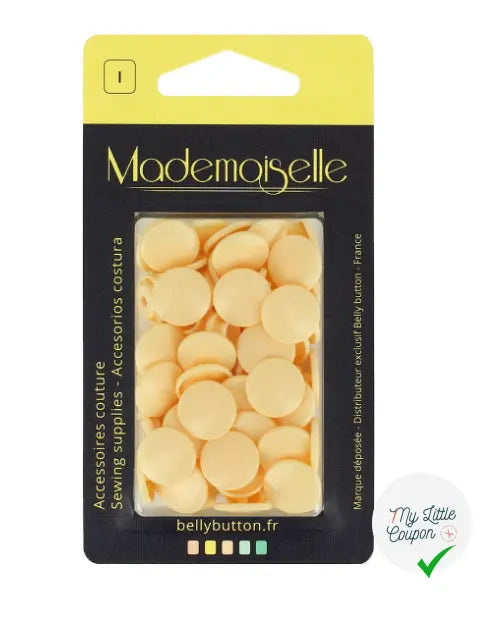 BOÎTE DE 20 BOUTON PRESSION 12,4MM BEIGE - My Little Coupon