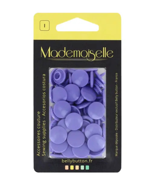 BOÎTE DE 20 BOUTON PRESSION 12,4MM VIOLET - My Little Coupon