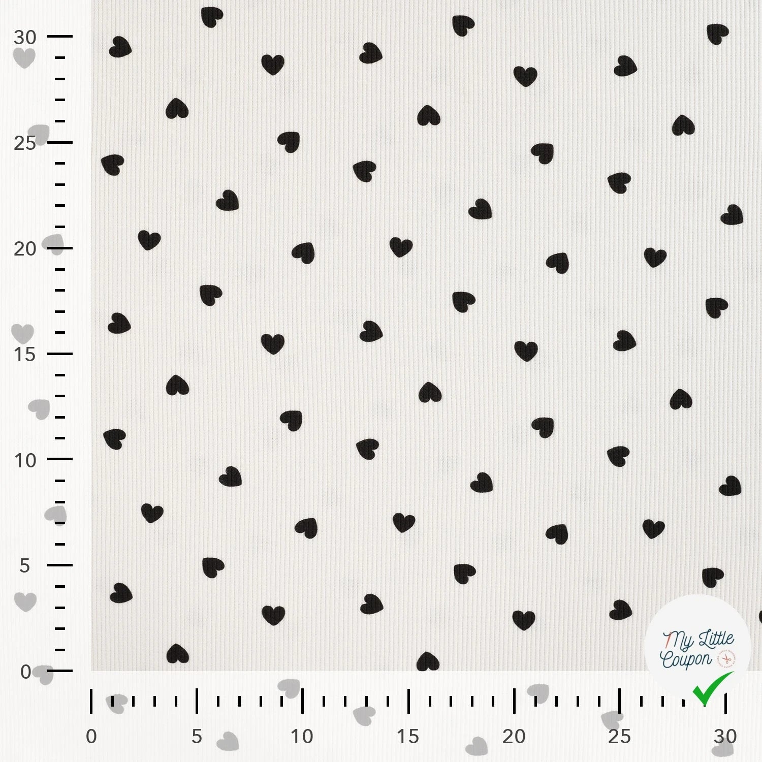 BORD-CÔTE IMPRIMÉ CŒURS FOND NOIR - My Little Coupon