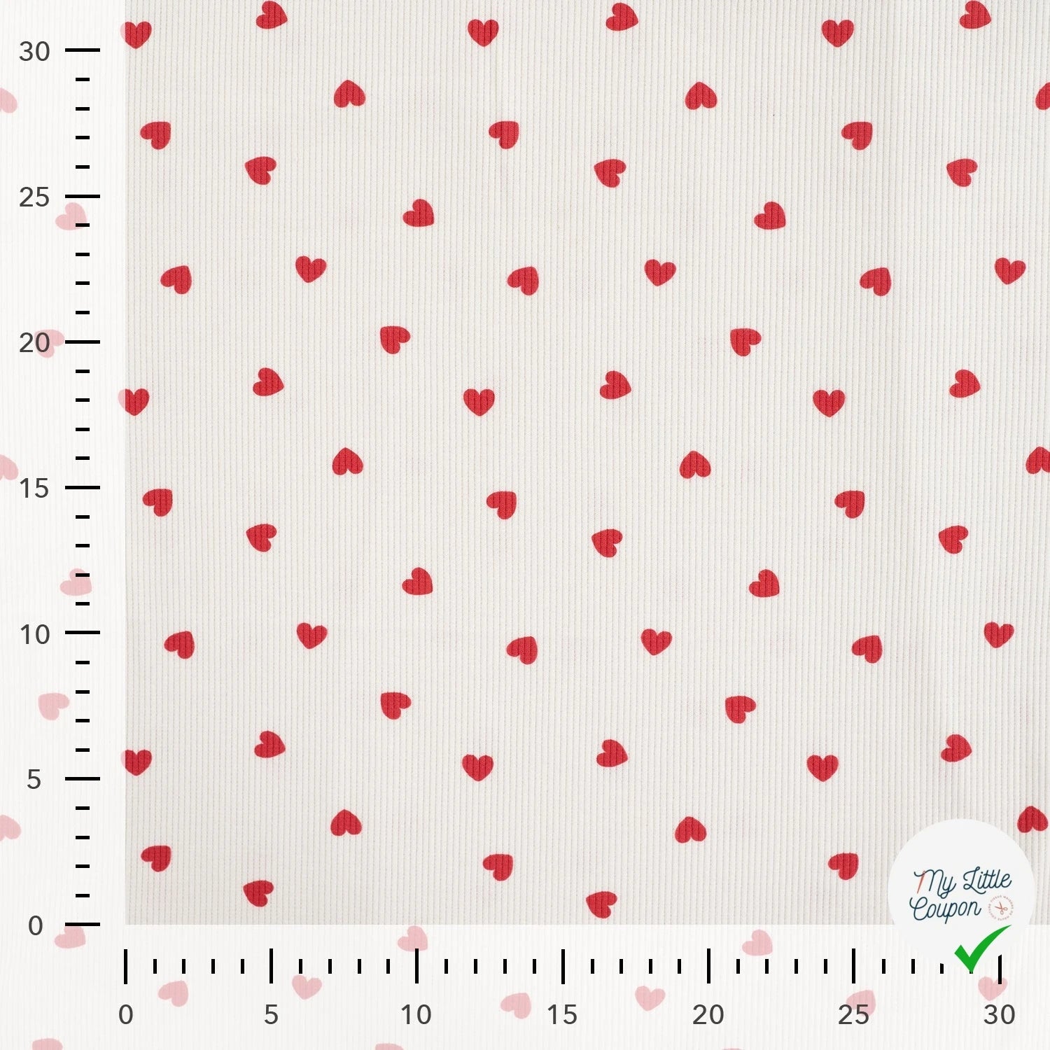 BORD-CÔTE IMPRIMÉ CŒURS FOND ROUGE - My Little Coupon