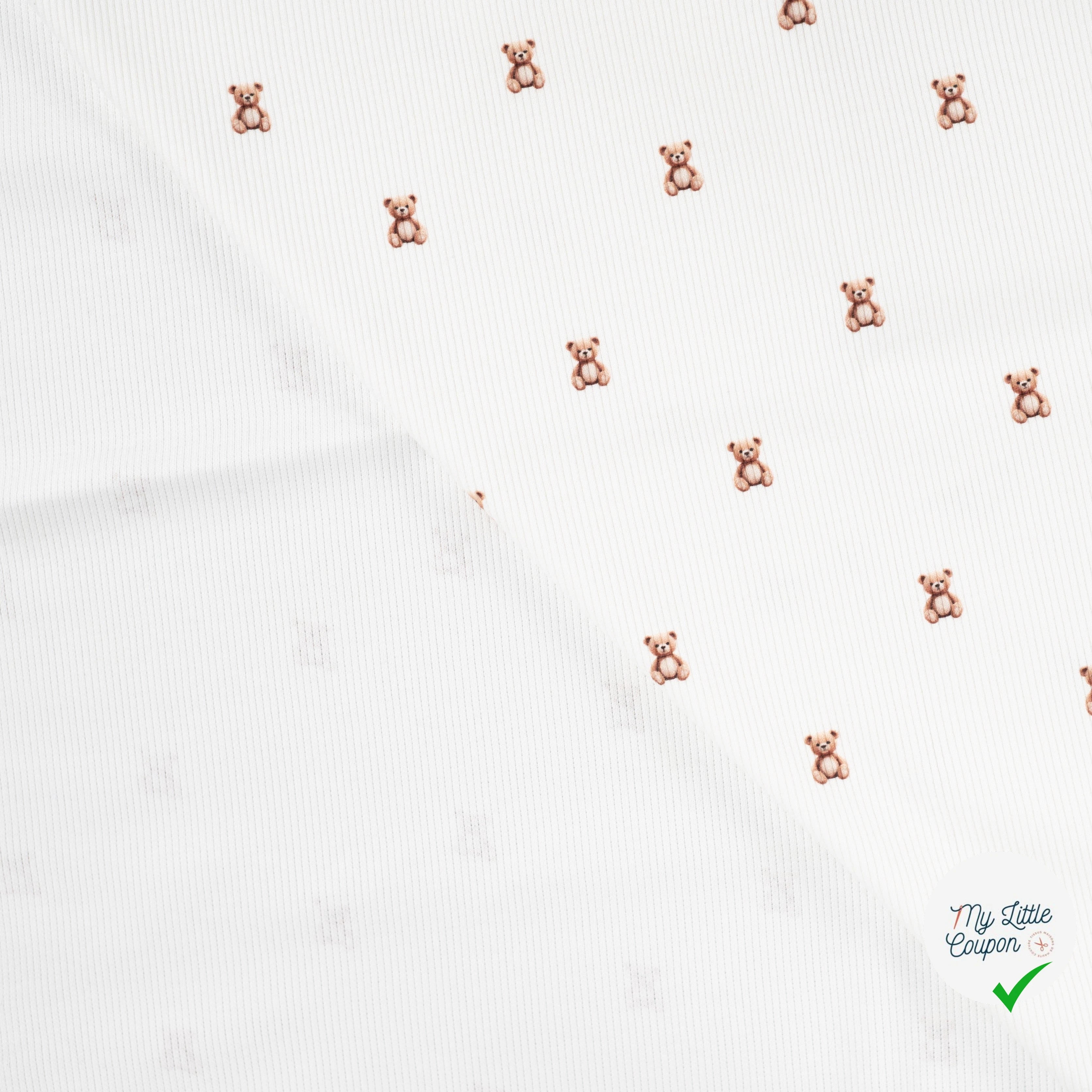 BORD-CÔTE IMPRIMÉ OURS PELUCHE FOND ÉCRU - My Little Coupon