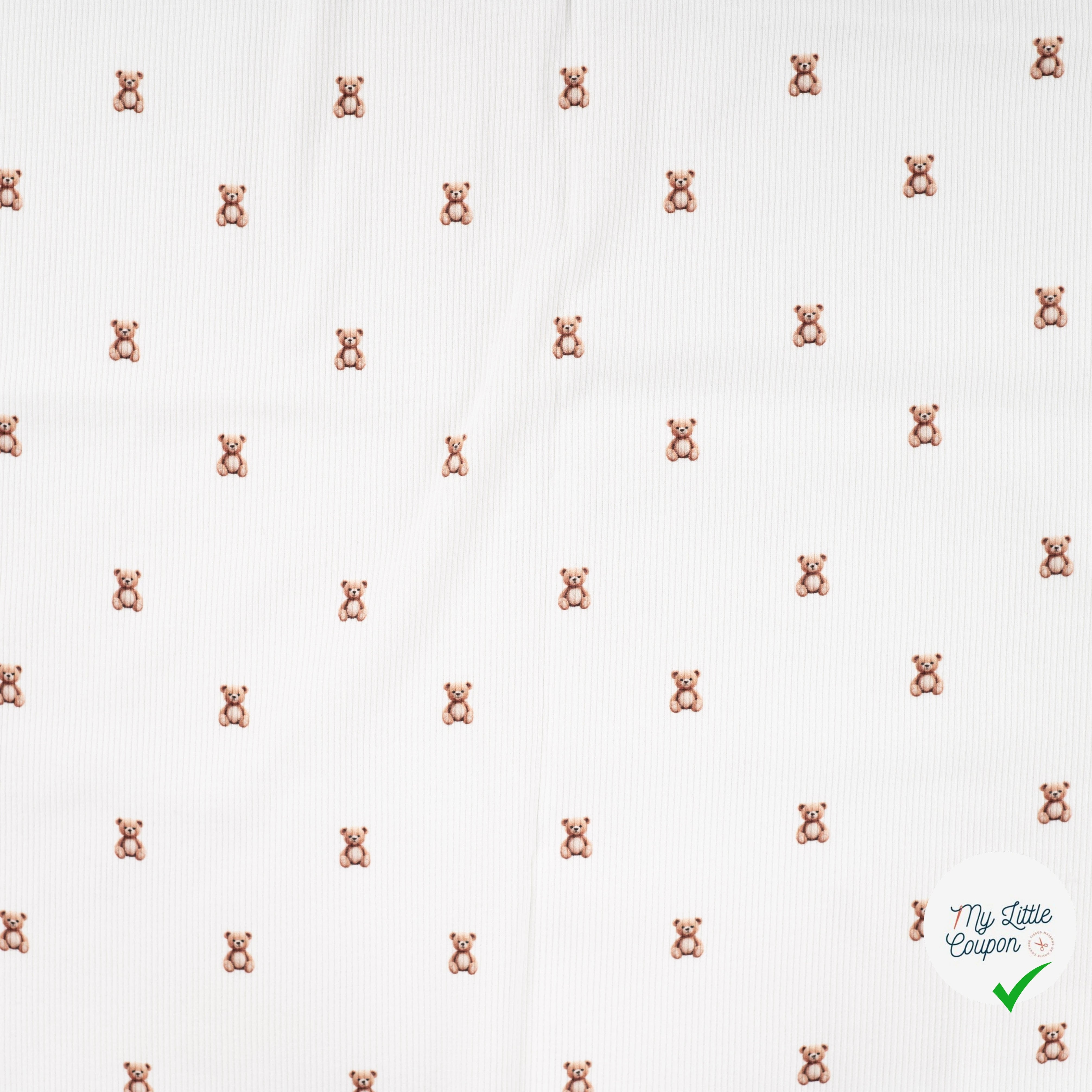 BORD-CÔTE IMPRIMÉ OURS PELUCHE FOND ÉCRU - My Little Coupon
